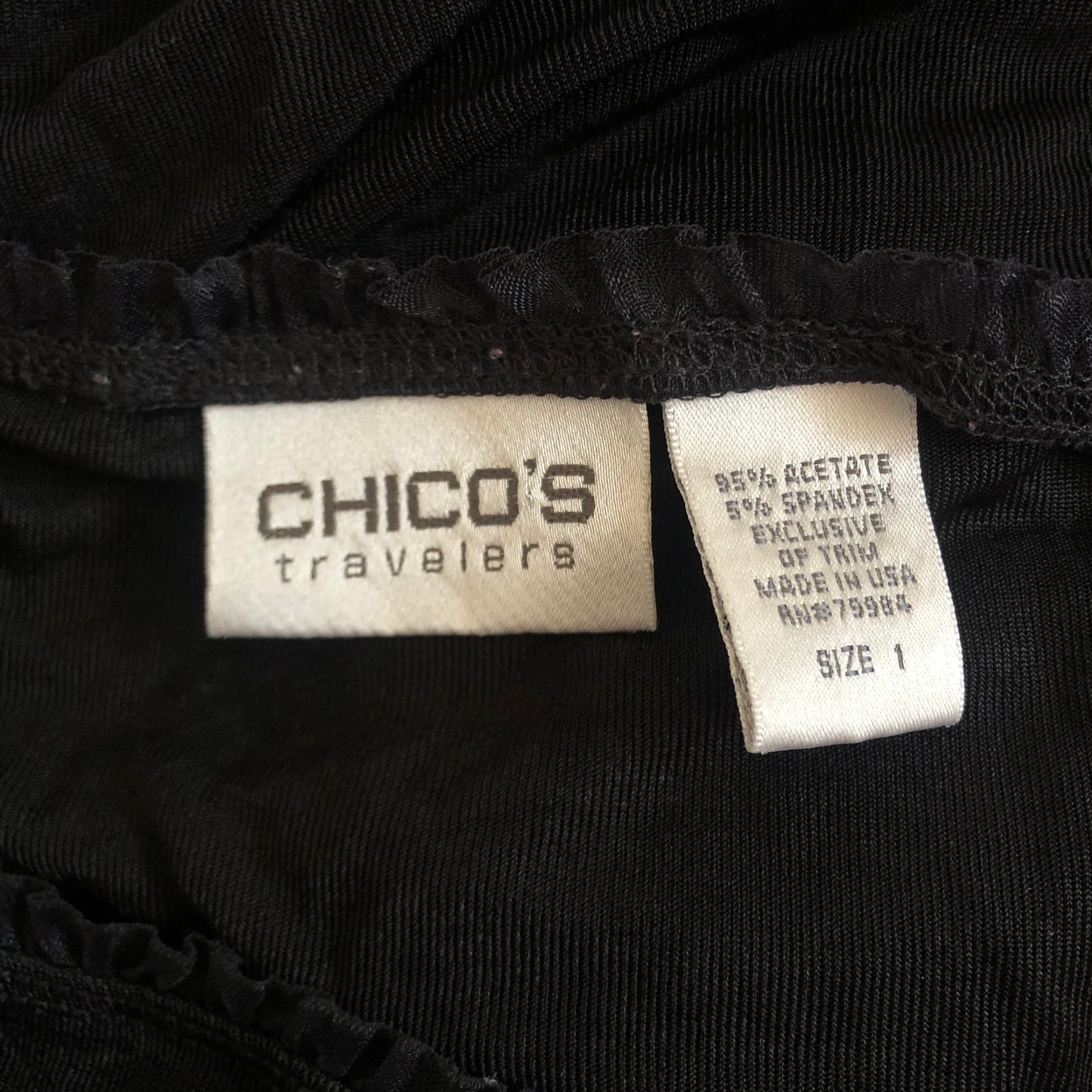 90’s Chico’s Travelers Black Slinky Tank Top (L)