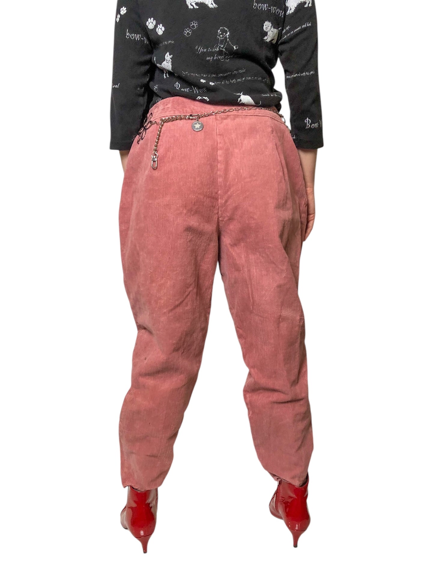 90’s Westport Ltd Rose Pink Corduroy Stirrup Pants (XL/2X)