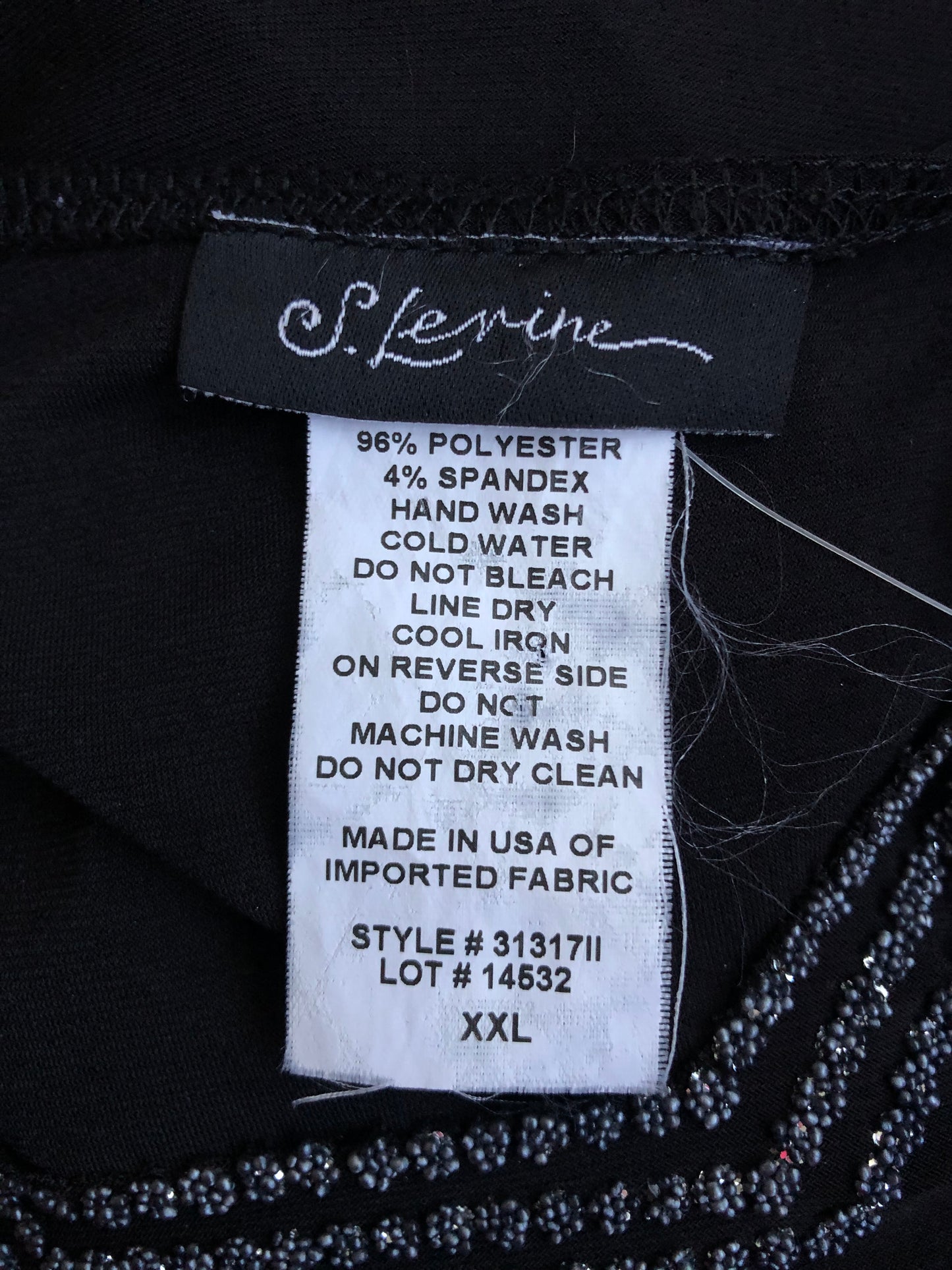 90’s/Y2K S. Levine Black Beaded Tank Top (2X)