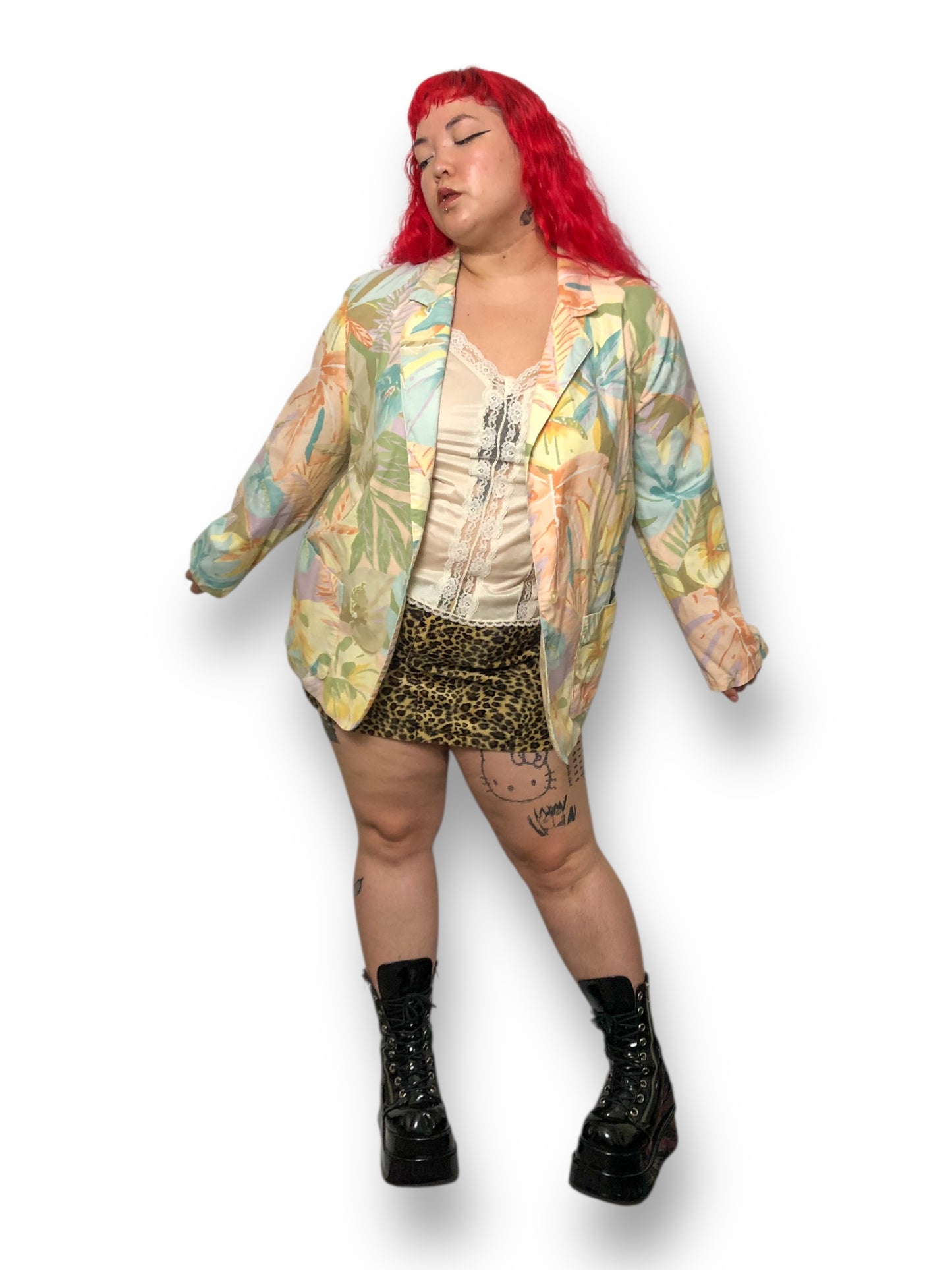 80’s Ms. Russ Pastel Floral Print Blazer (2X)