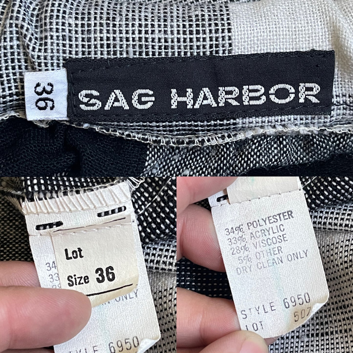 70’s Sag Harbor Black and White Tartan Plaid Skirt (2X)