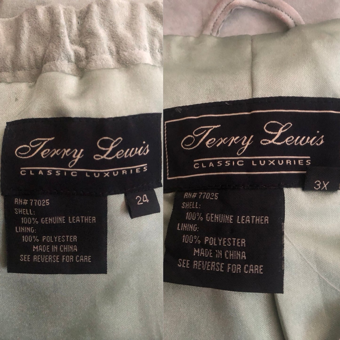 90’s Terry Lewis Mint Green Leather Skirt Suit
