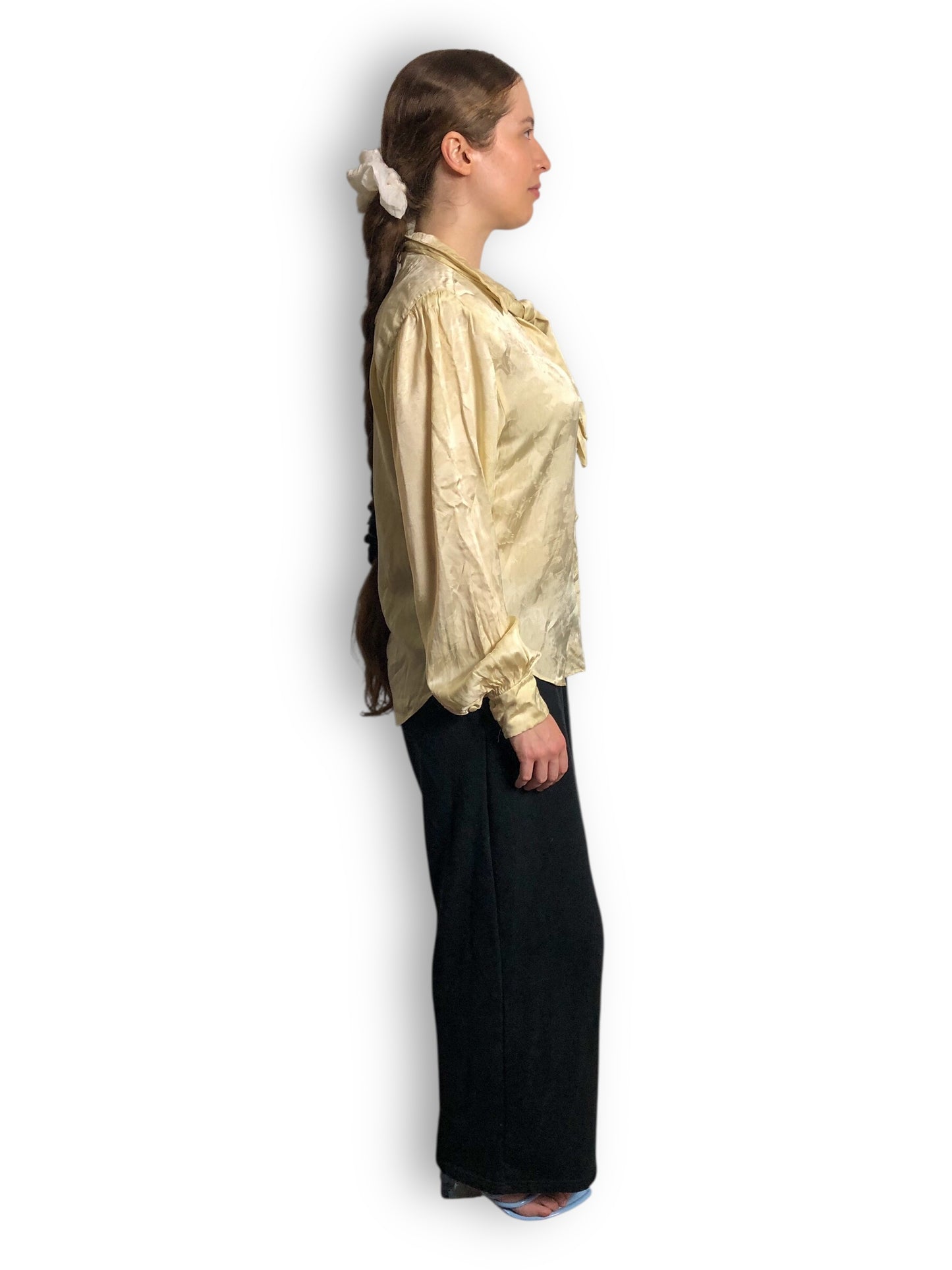 80’s Gloria Sachs Cream Floral Blouse (L)