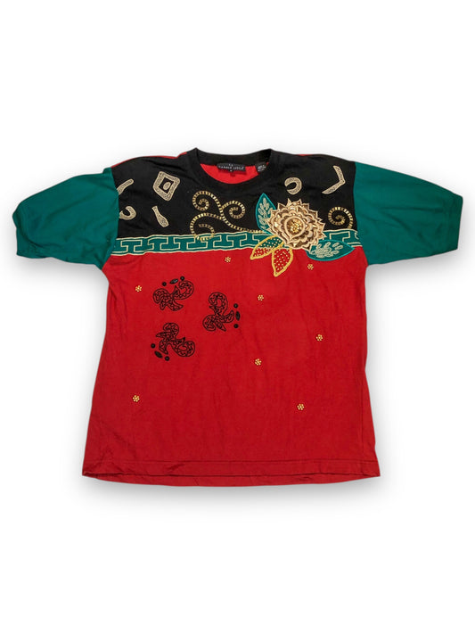 80’s/90’s Carole Little Retro Color Block Shirt (S/M)
