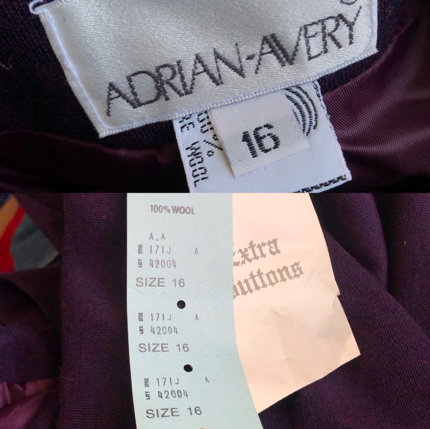 80’s/90’s Adrian-Avery Dark Purple Retro Blazer (XL)