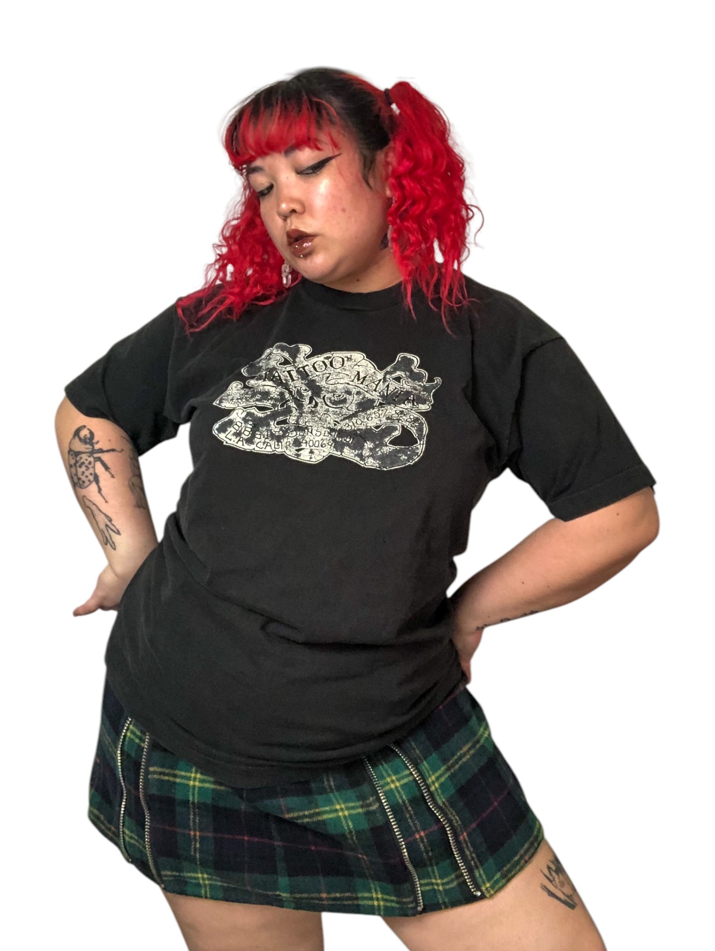 90’s/Y2K Graphic Print Black T-Shirt (XL)