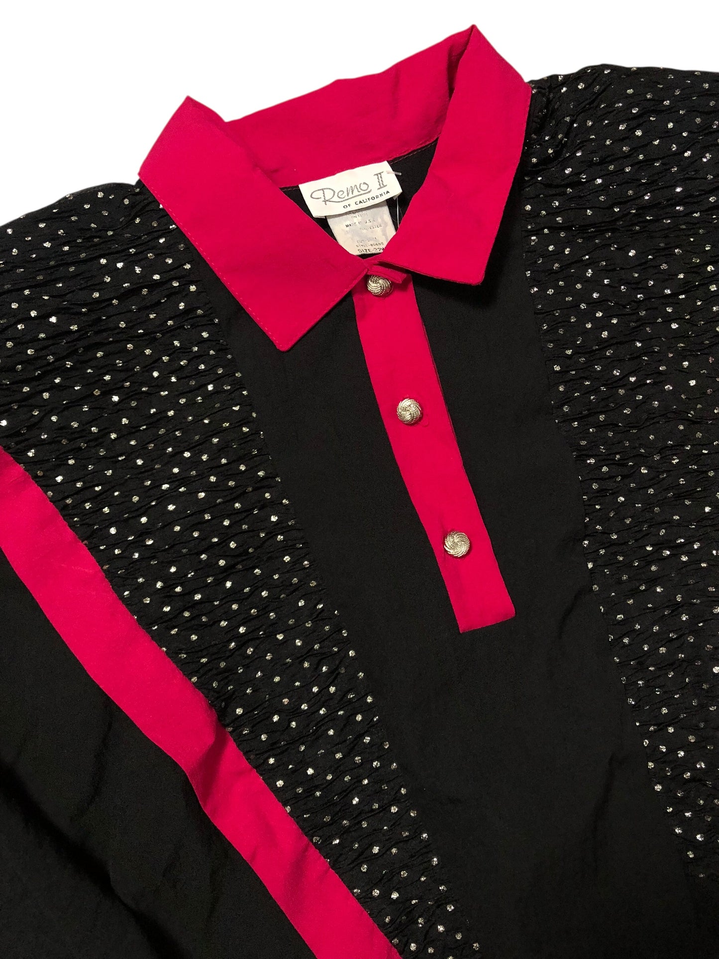 80’s Remo II of California Black Retro Wind Shirt (3X/4X)