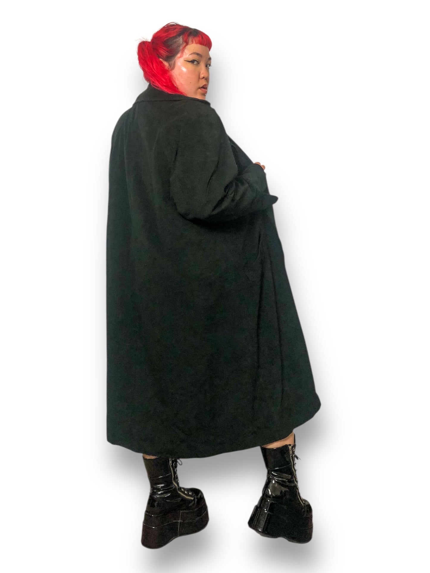 70’s/80’s Samuel Robert by Peter Hatsi Androu Black Trench Coat (2X)