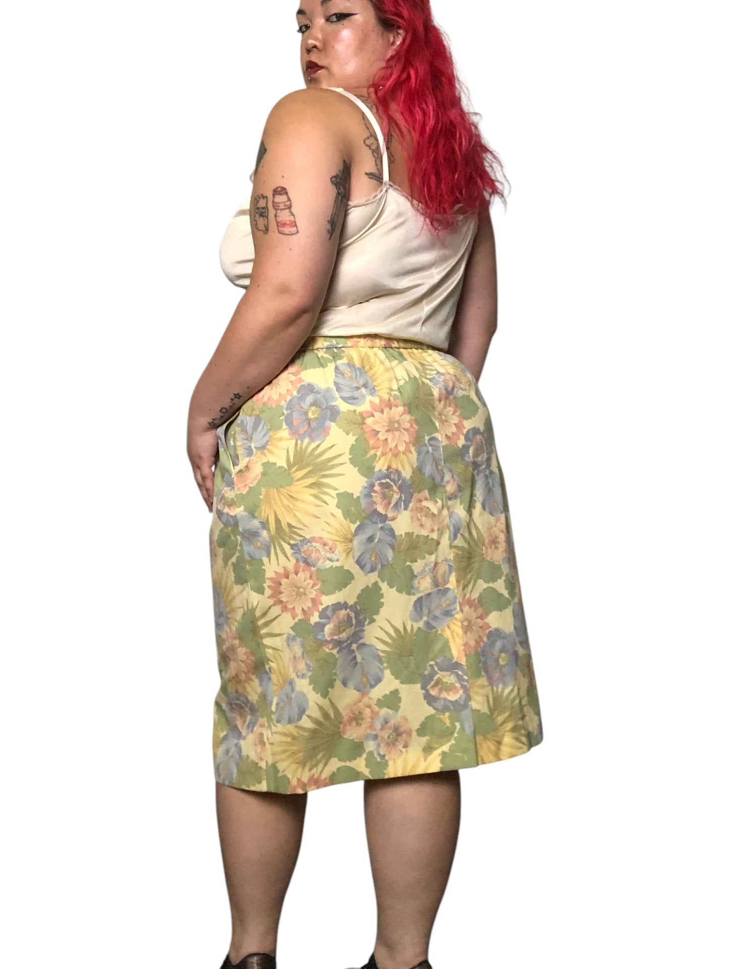 80’s Alfred Dunner Pastel Floral Print Skirt (2X)