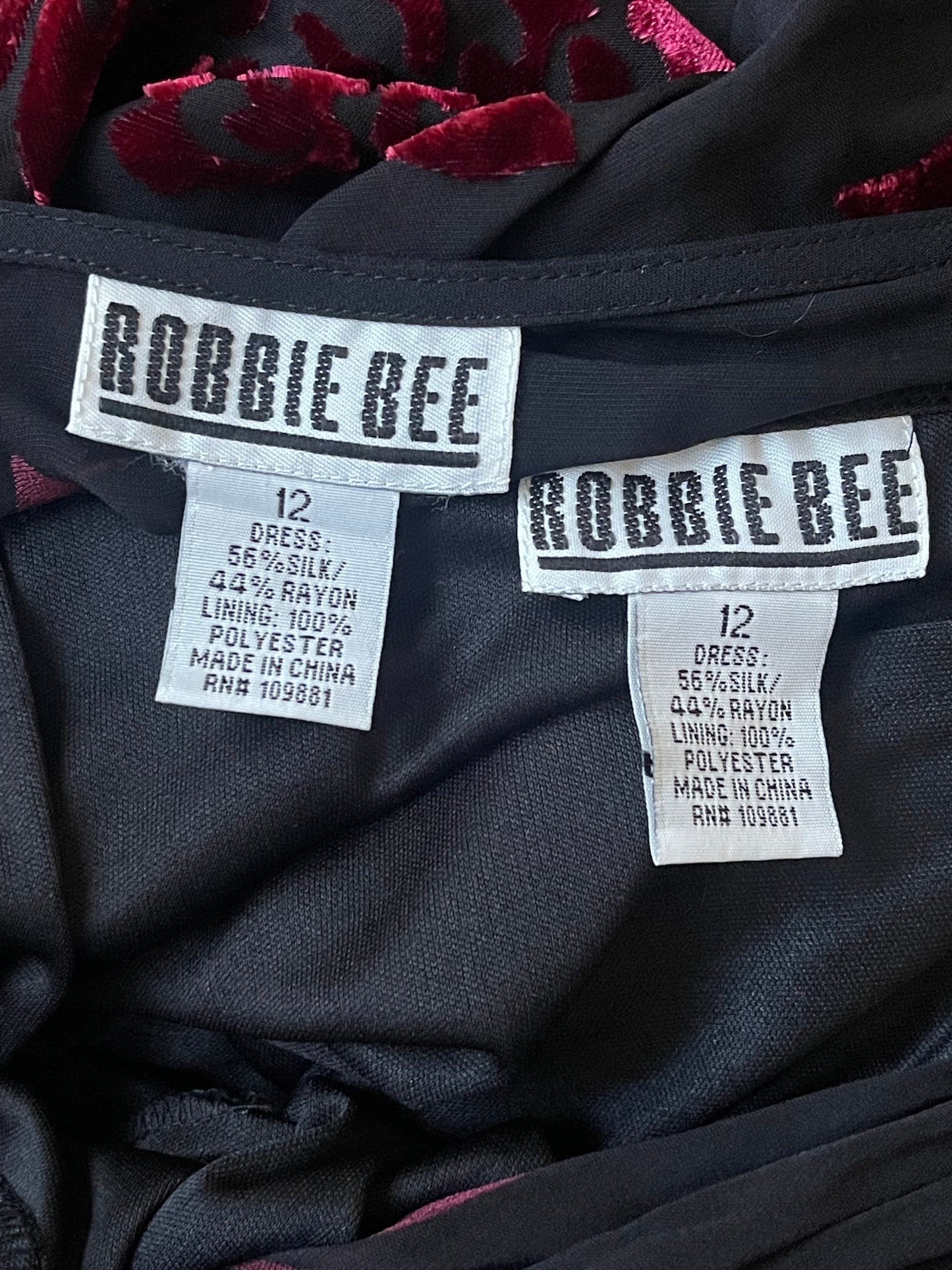 90’s/Y2K Robbie Bee Black and Red Floral Cocktail Dress (M)