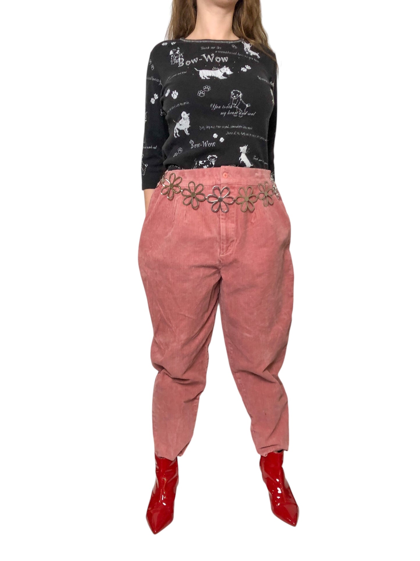 90’s Westport Ltd Rose Pink Corduroy Stirrup Pants (XL/2X)
