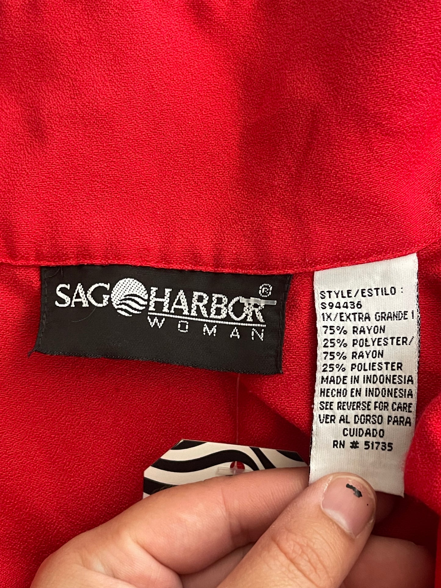 Y2K Red Retro Blouse (1X)