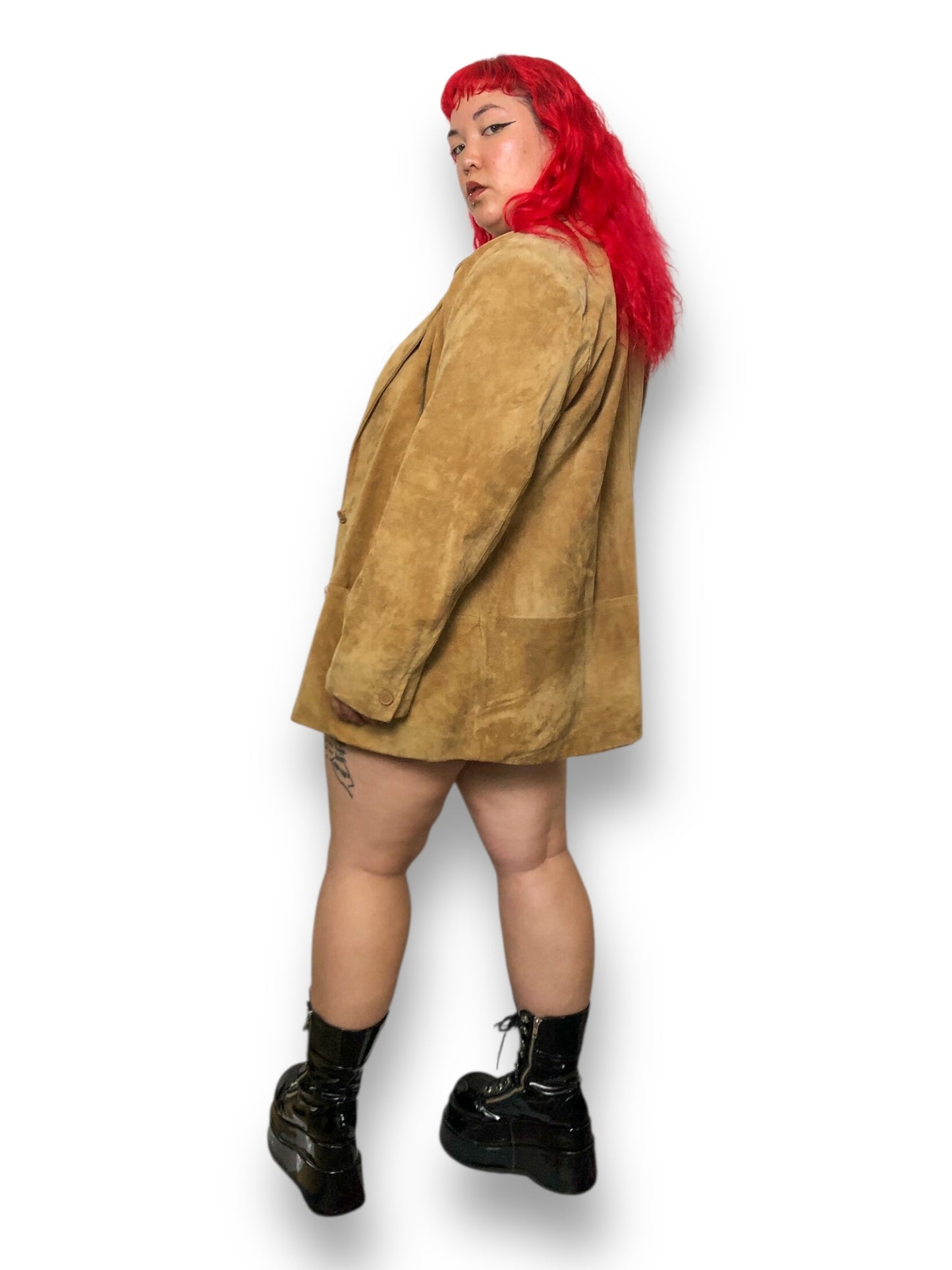 80’s Charter Club Khaki Leather Blazer (2X)