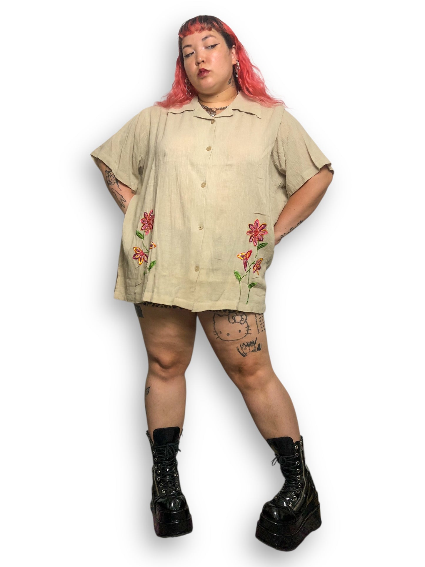 Y2K All American Comfort Beige Blouse (5X)