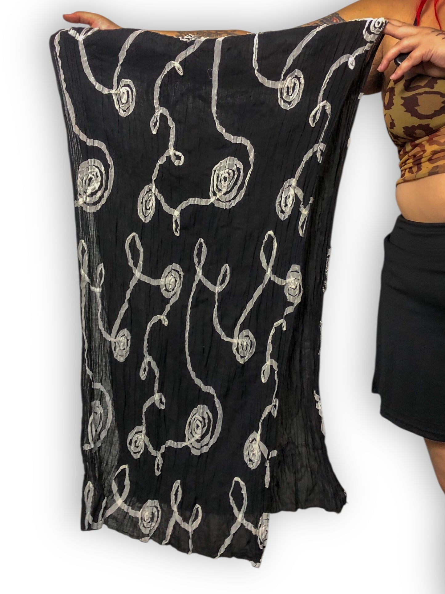 Black Swirly Scarf