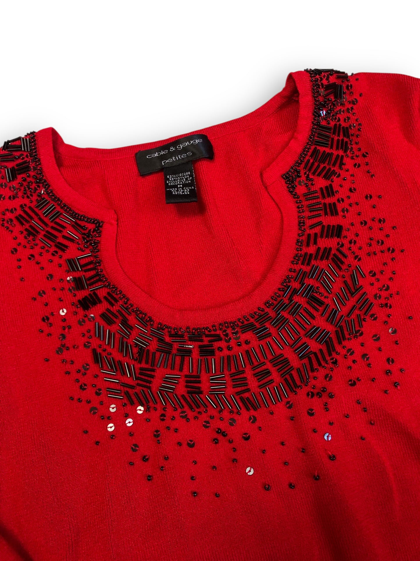 90’s Cable & Gauge Red Knit Long Sleeve Shirt (M)