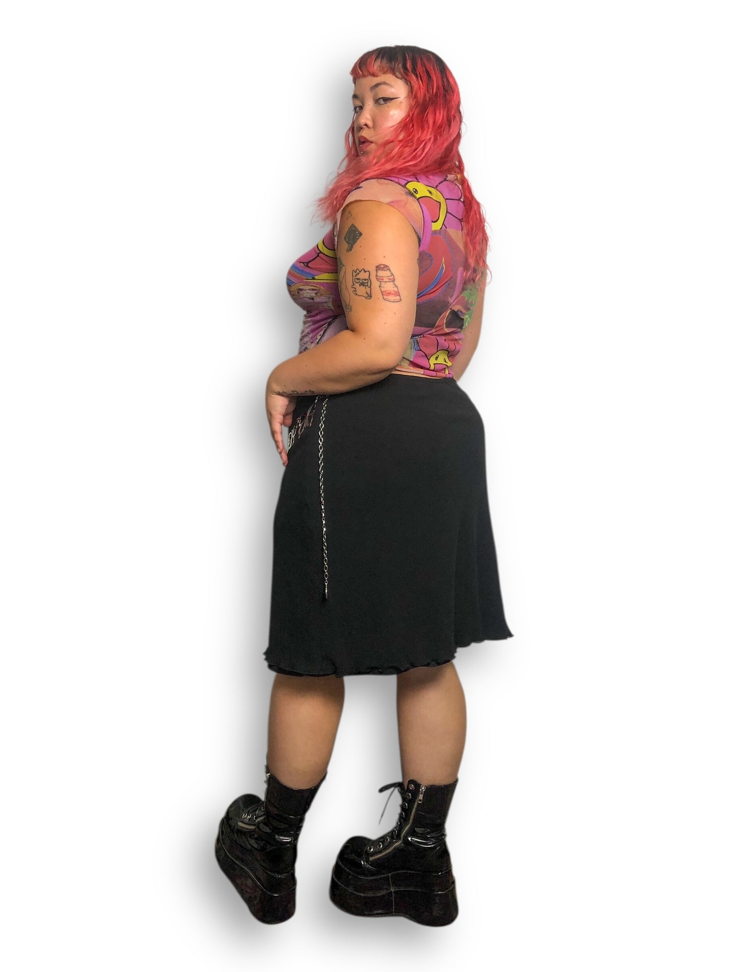 90’s Robbie Bee Black Mesh Layered Skirt (3X)