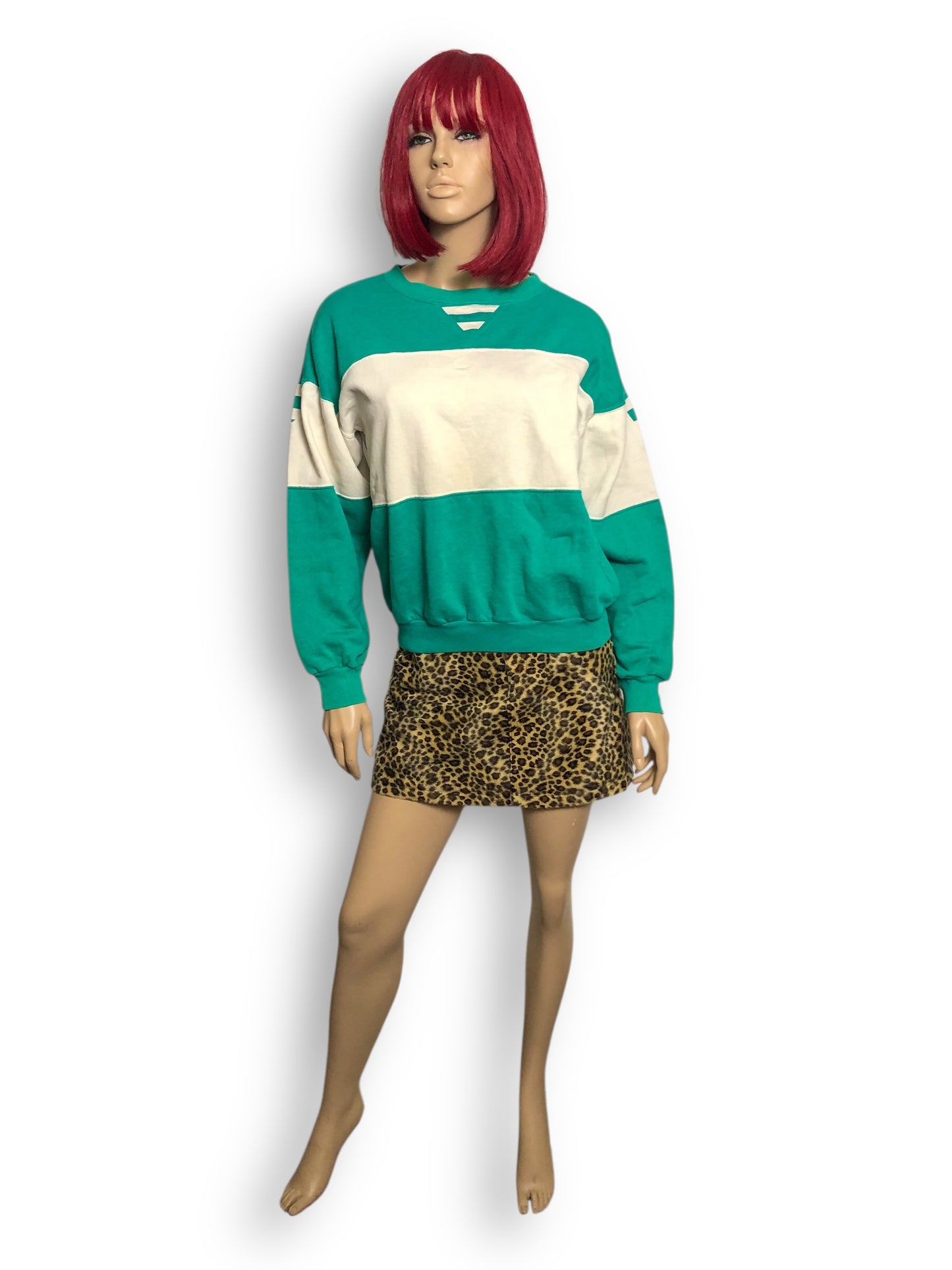 90’s Altitude Turquoise and White Retro Sweatshirt (M)