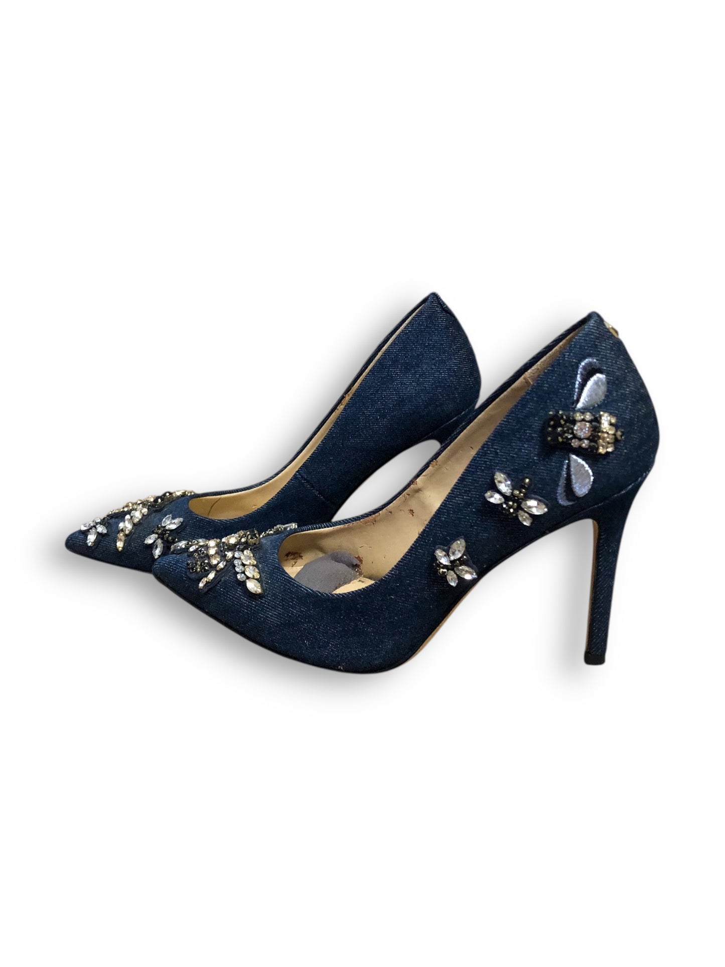 Sam Edelman Denim Rhinestone Heels (6.5)