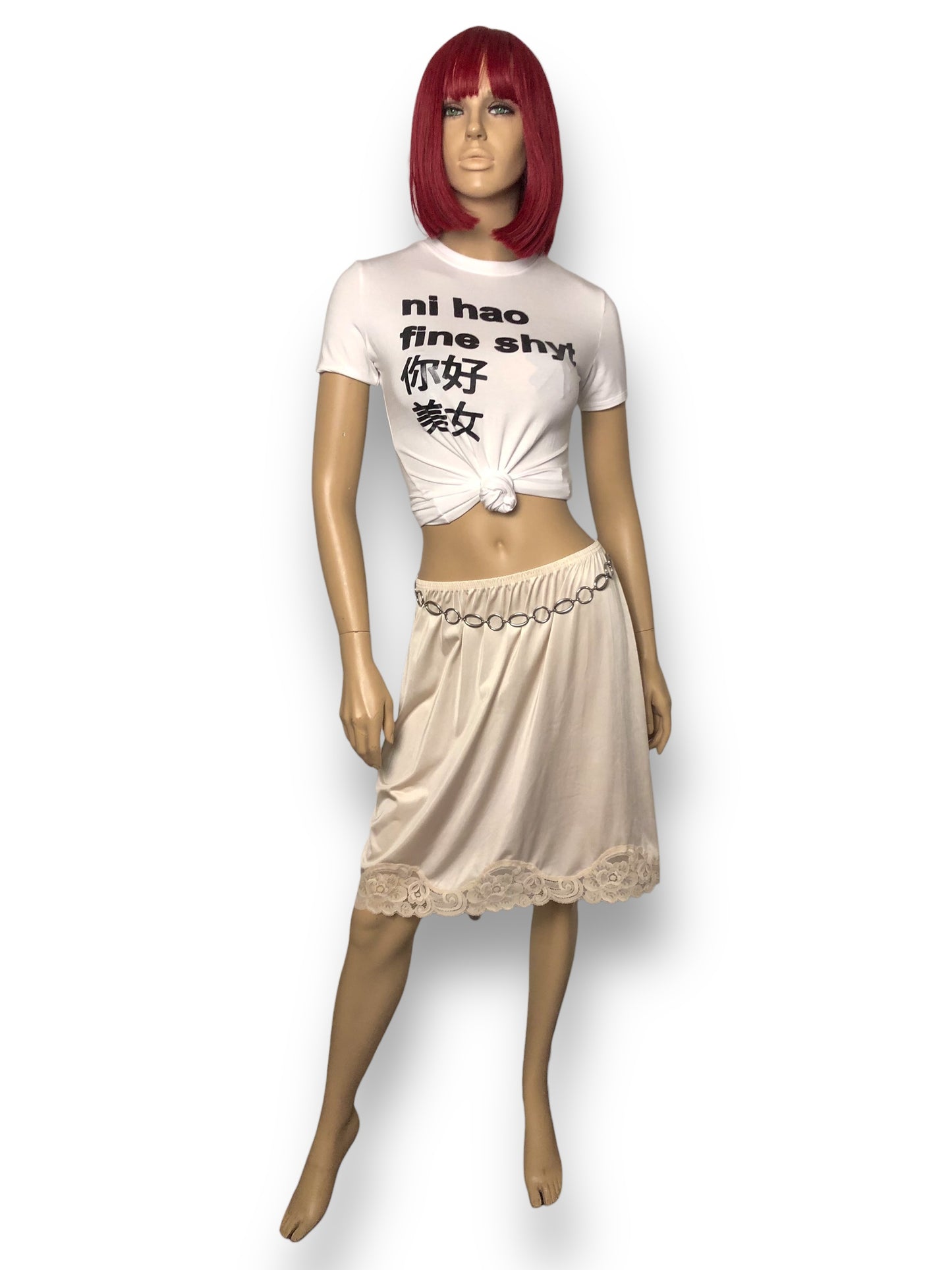60’s/70’s Vanity Fair Cream Slip Skirt (M/L)