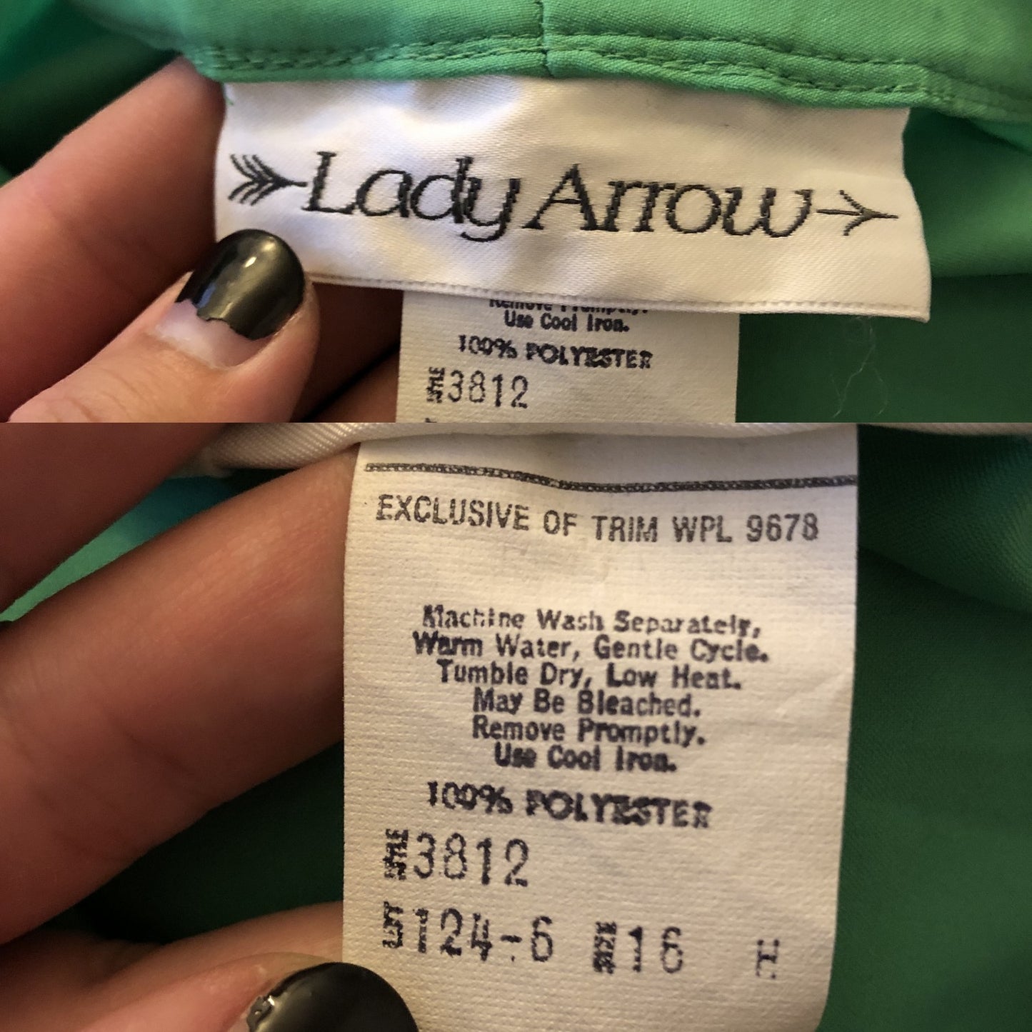 80’s Lady Arrow Green Retro Blouse (XL)