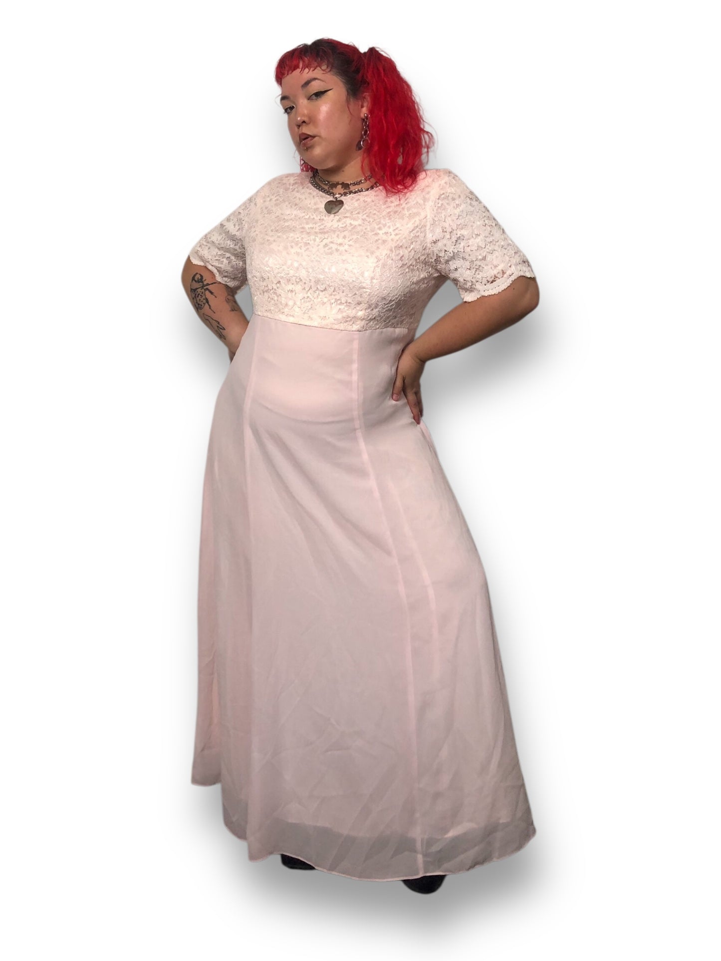 80’s Lanz of Salzburg Baby Pink Gown (2X)