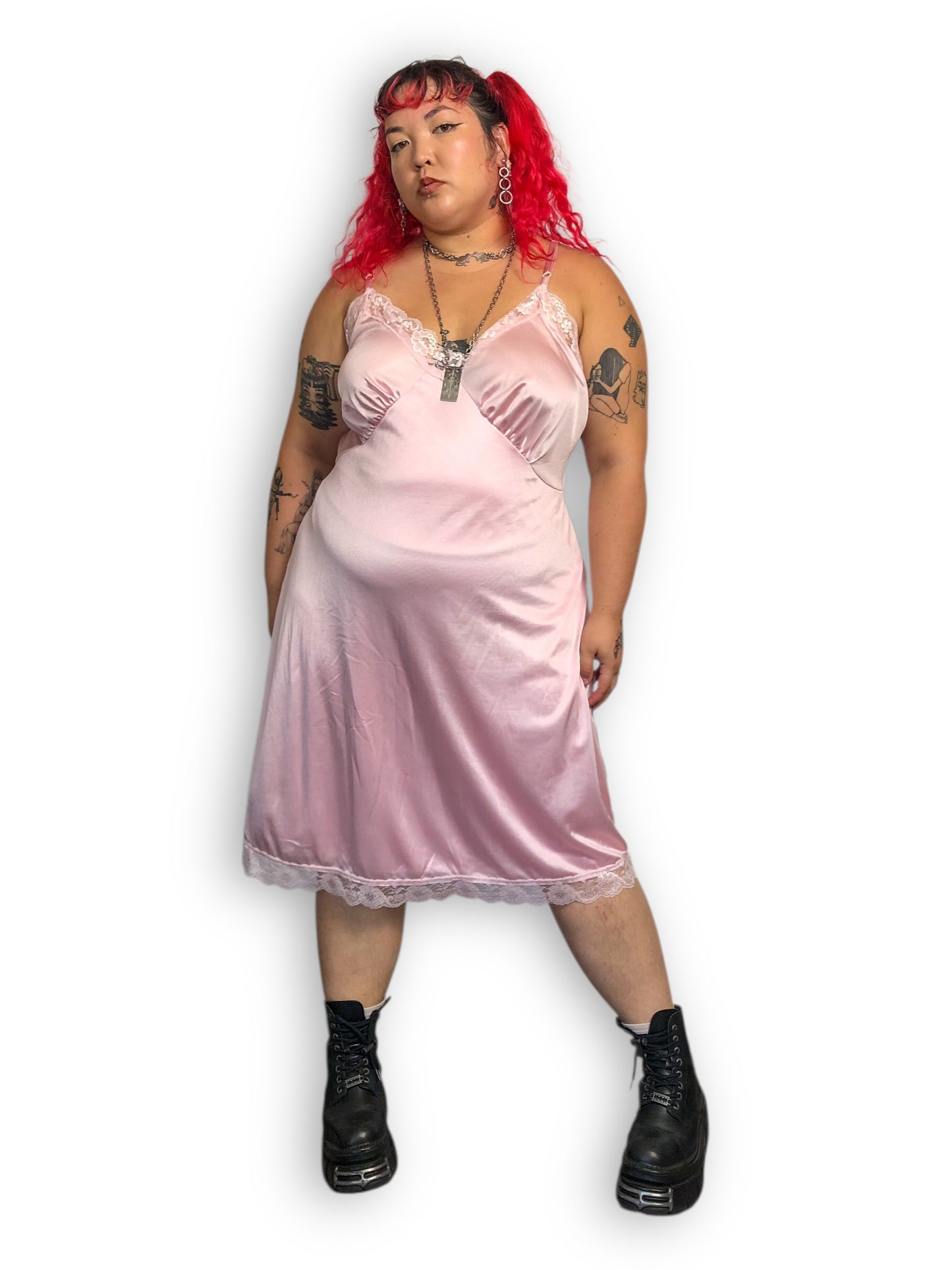 Y2K Comfort Choice Baby Pink Slip Dress (3X)