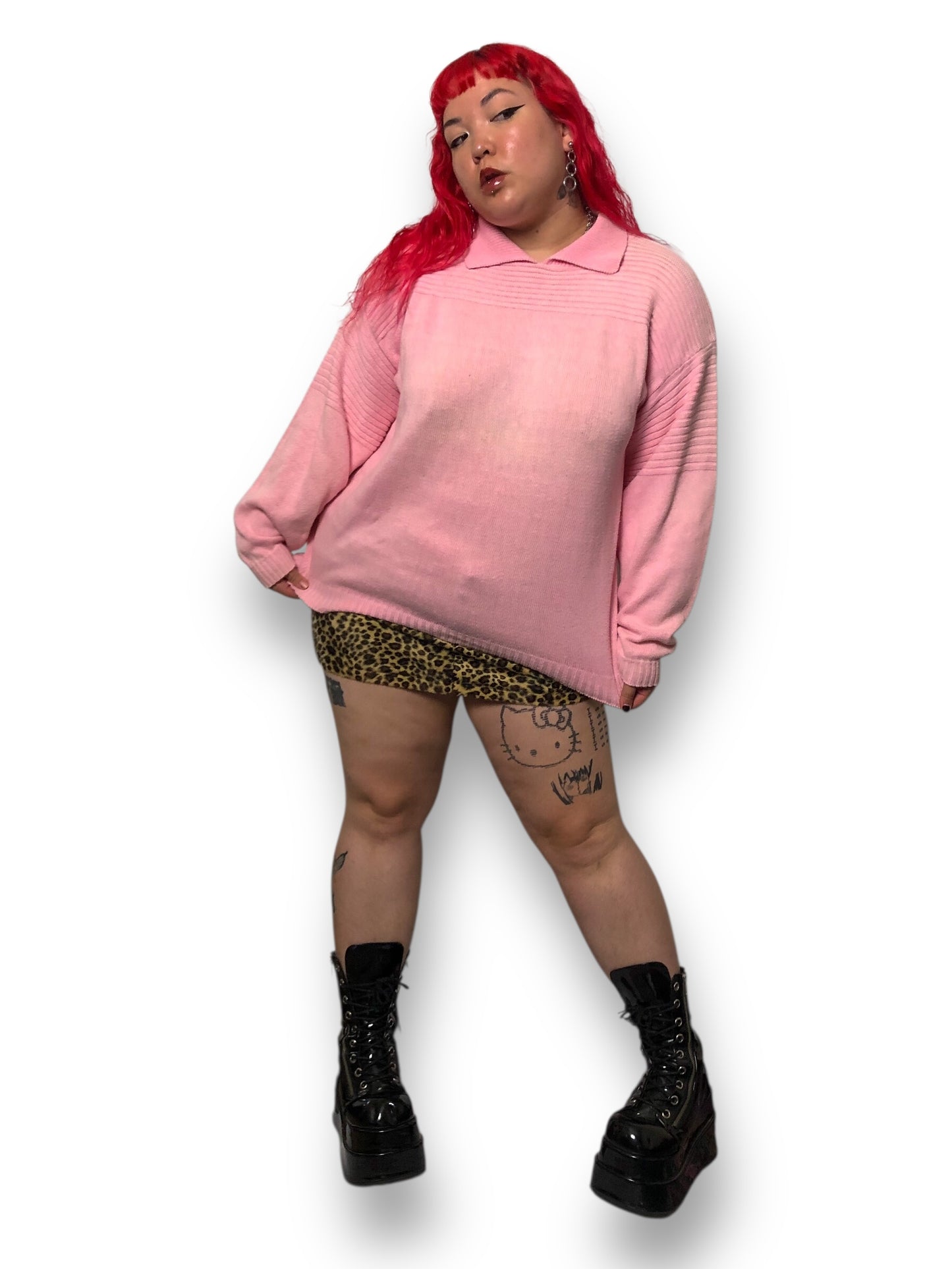 90’s Mystic Blues Pink Polo Sweater (2X)