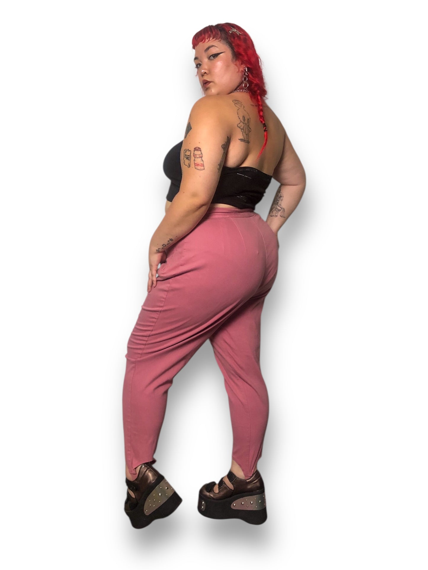 90’s/Y2K Venezia Pink Stirrup Pants (2X)