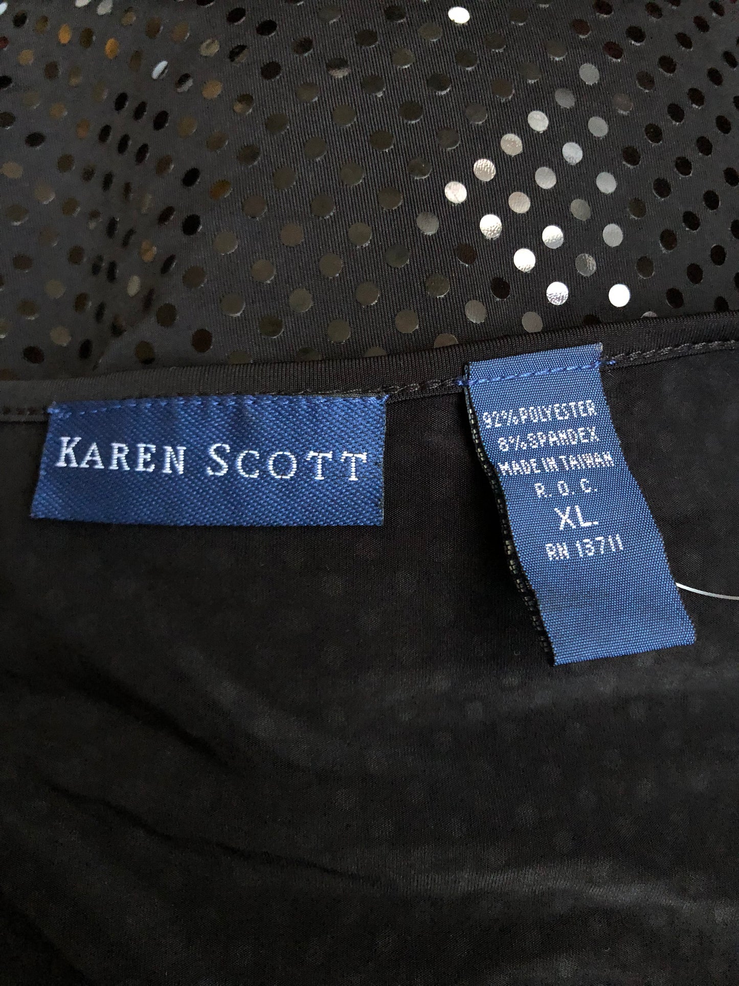 80’s/90’s Karen Scott Black Disco Top (XL/2X)