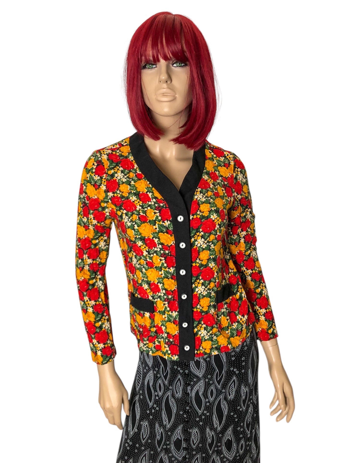 Vintage Floral Print Cardigan (S)