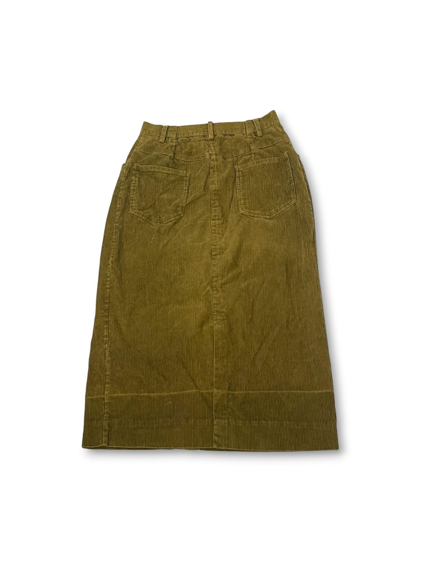 90’s/Y2K Olive Corduroy Midi Skirt (S/M)