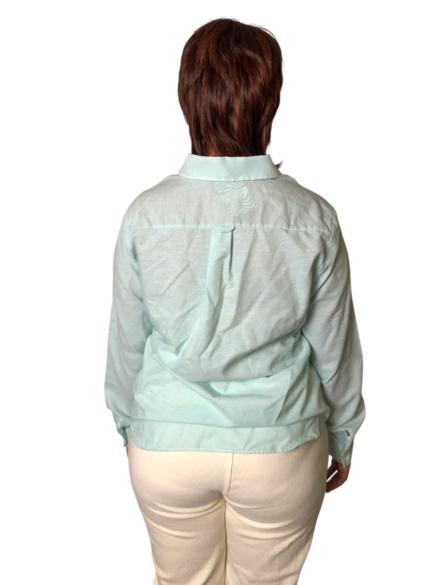 70’s/80’s Aqua Blue Button Down Shirt (2X)