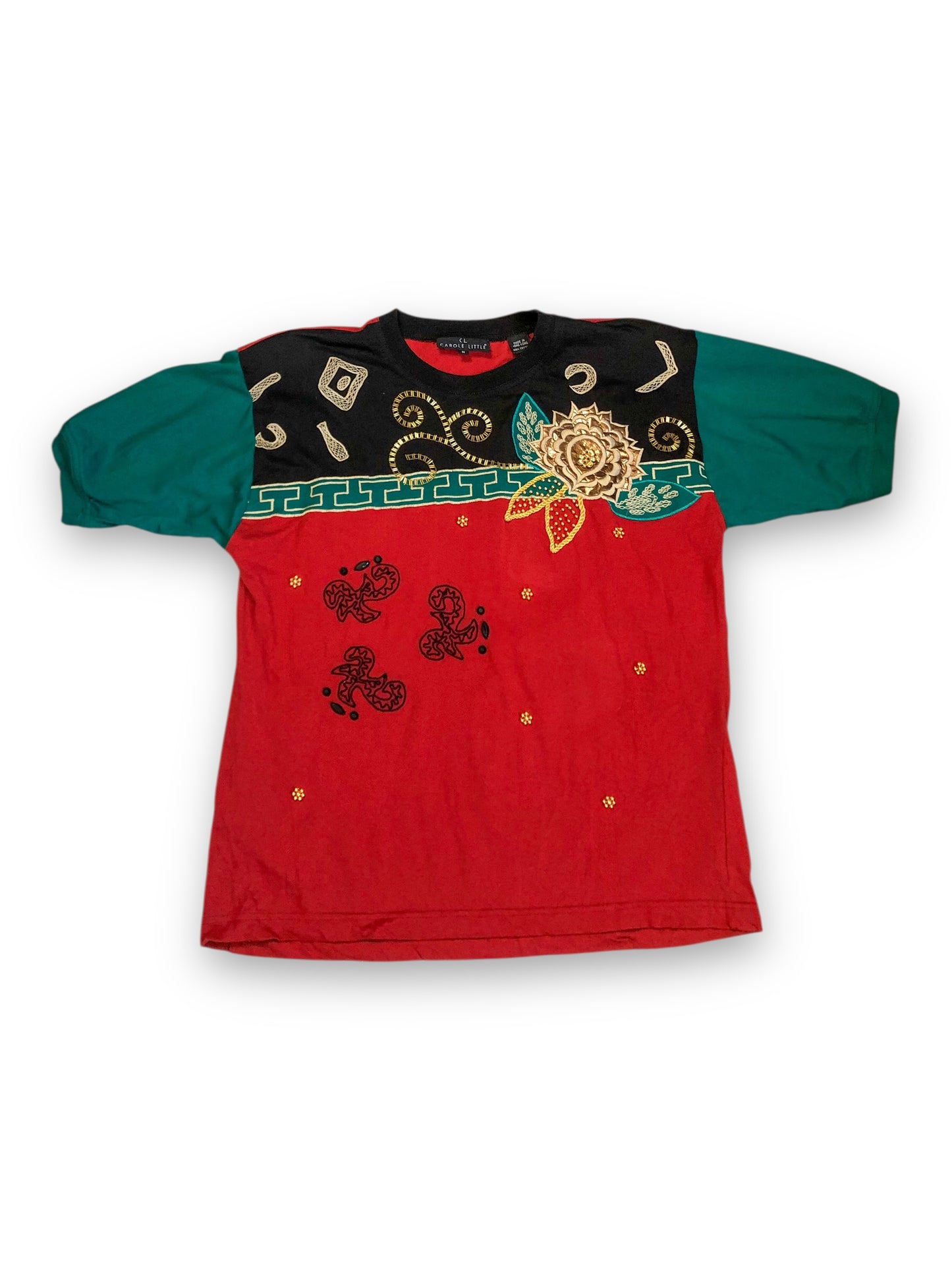 80’s/90’s Carole Little Retro Color Block Shirt (S/M)