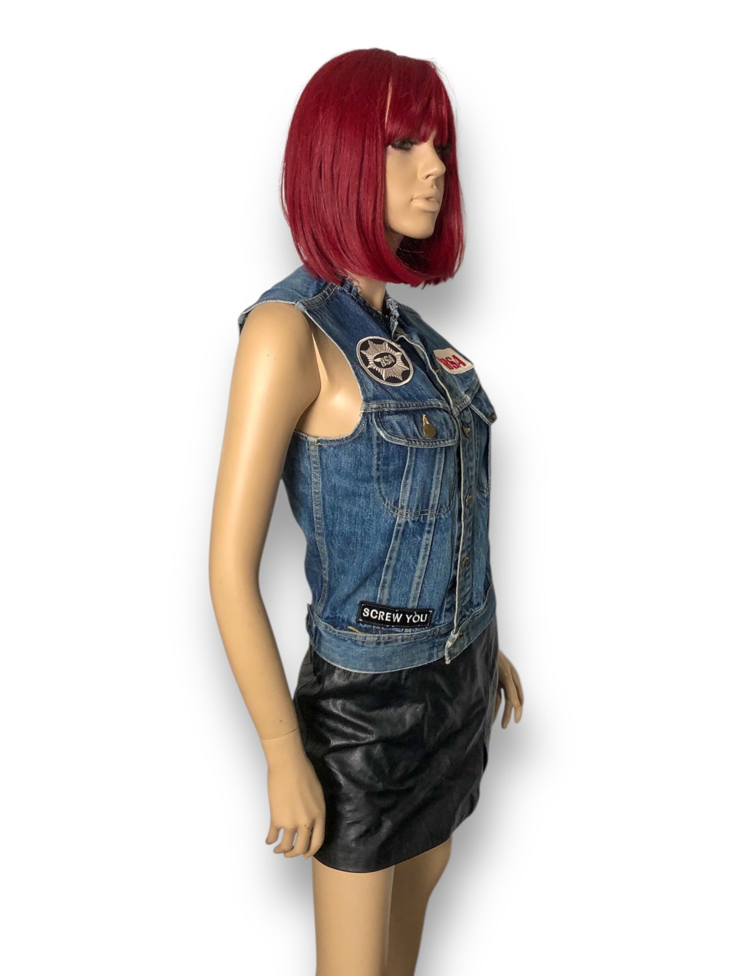 70’s Lee Patched Denim Vest (S/M)