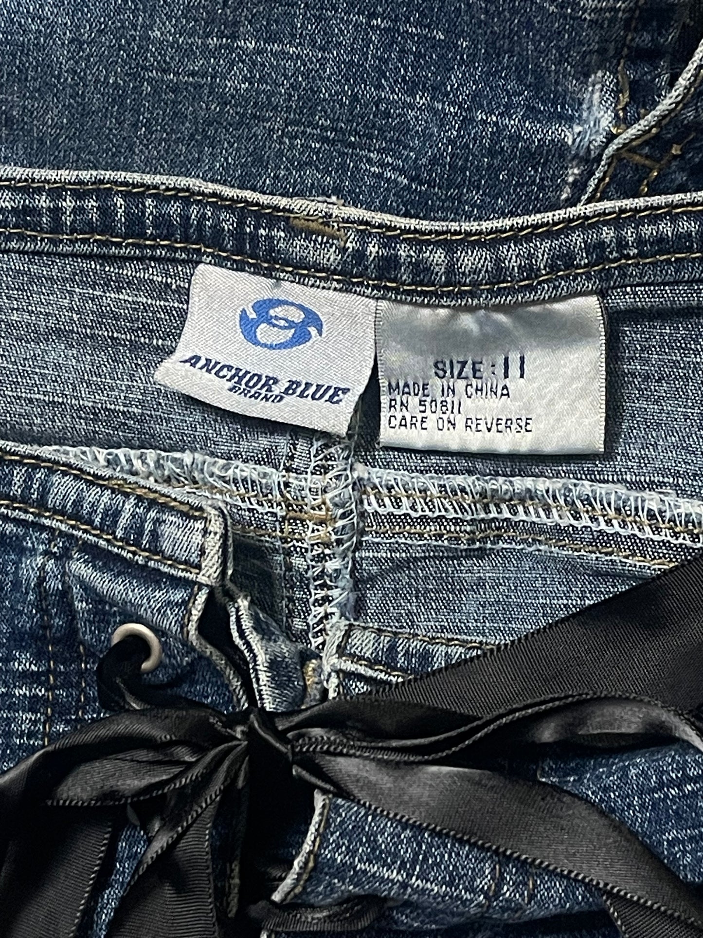 Y2K Lace-Up Denim Skirt (M/L)