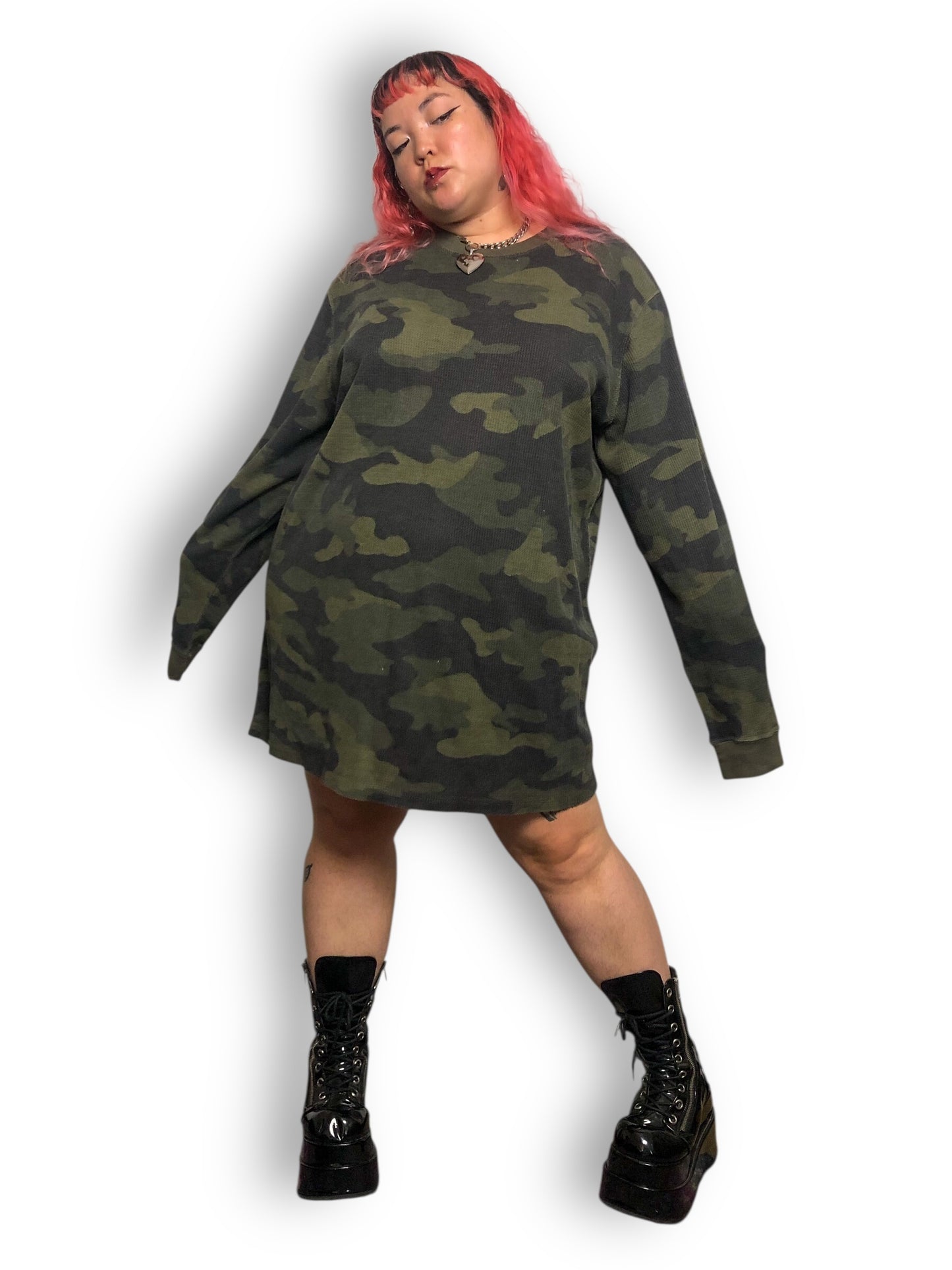 Y2K/Modern KingSize Camo Thermal Long Sleeve Shirt (3X)