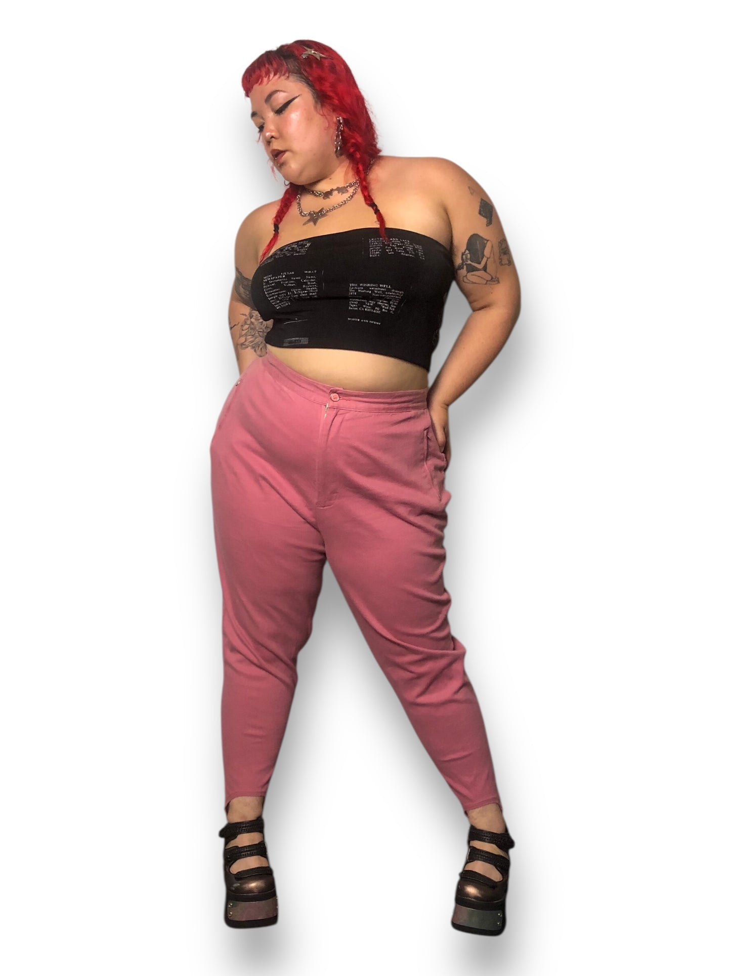 90’s/Y2K Venezia Pink Stirrup Pants (2X)