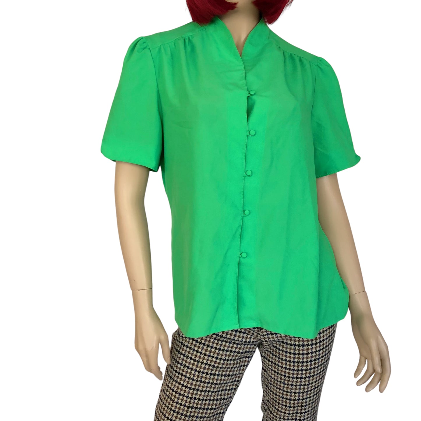80’s Lady Arrow Green Retro Blouse (XL)