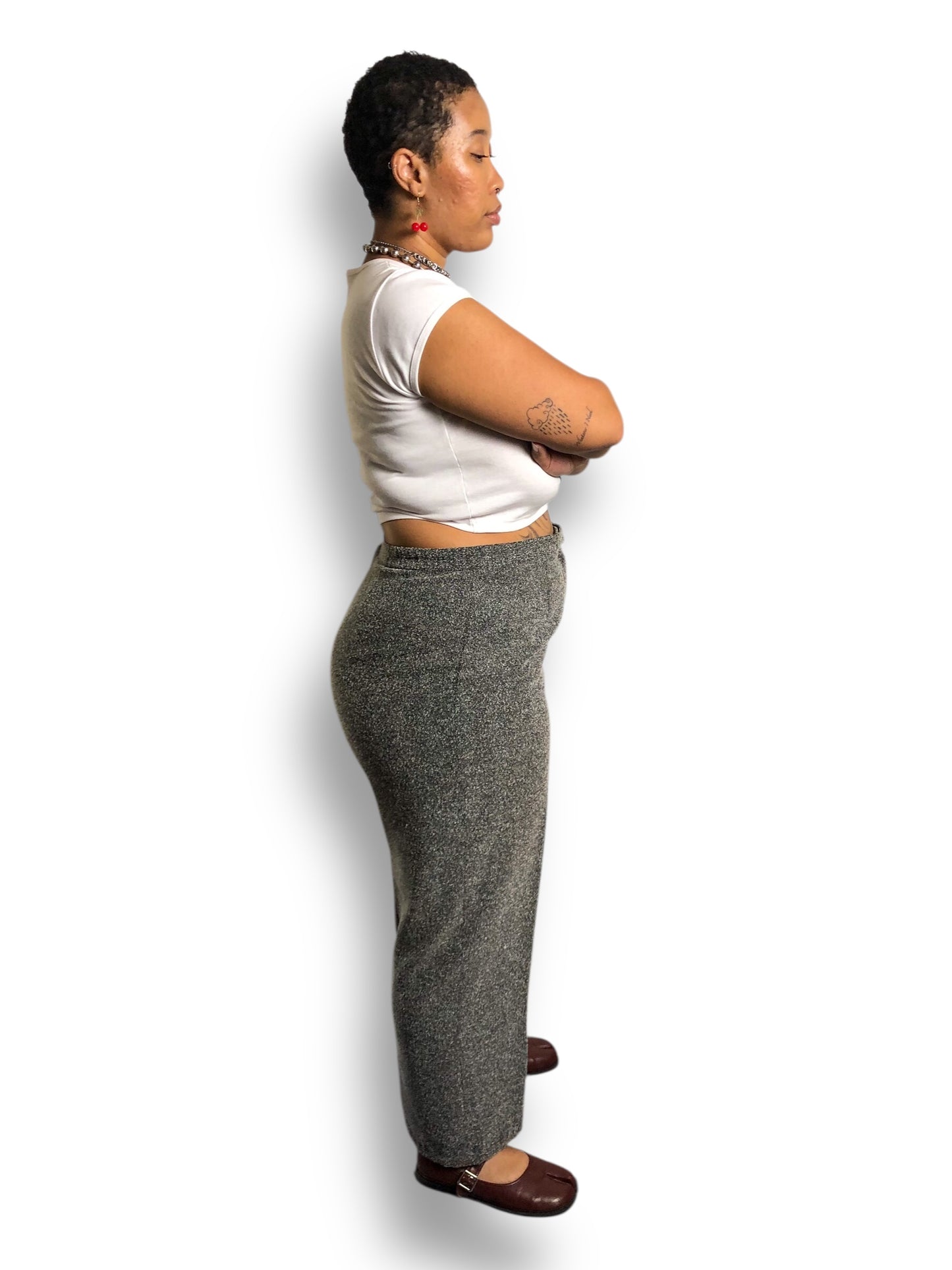 Y2K Style & Co Black and White Knit Dress Pants (2X)