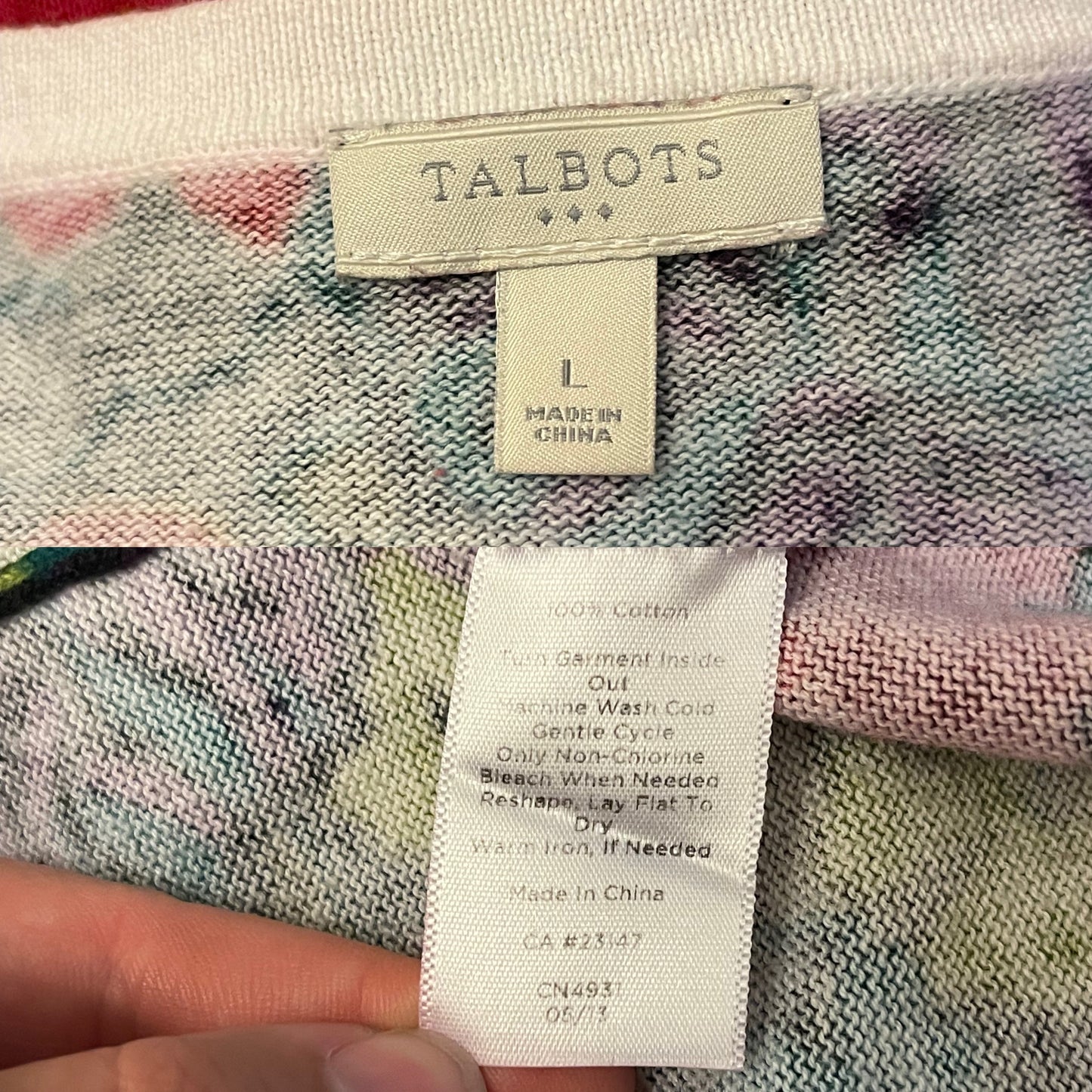 90’s/Y2K Talbots Rainbow Floral Knit Cardigan Sweater (L)