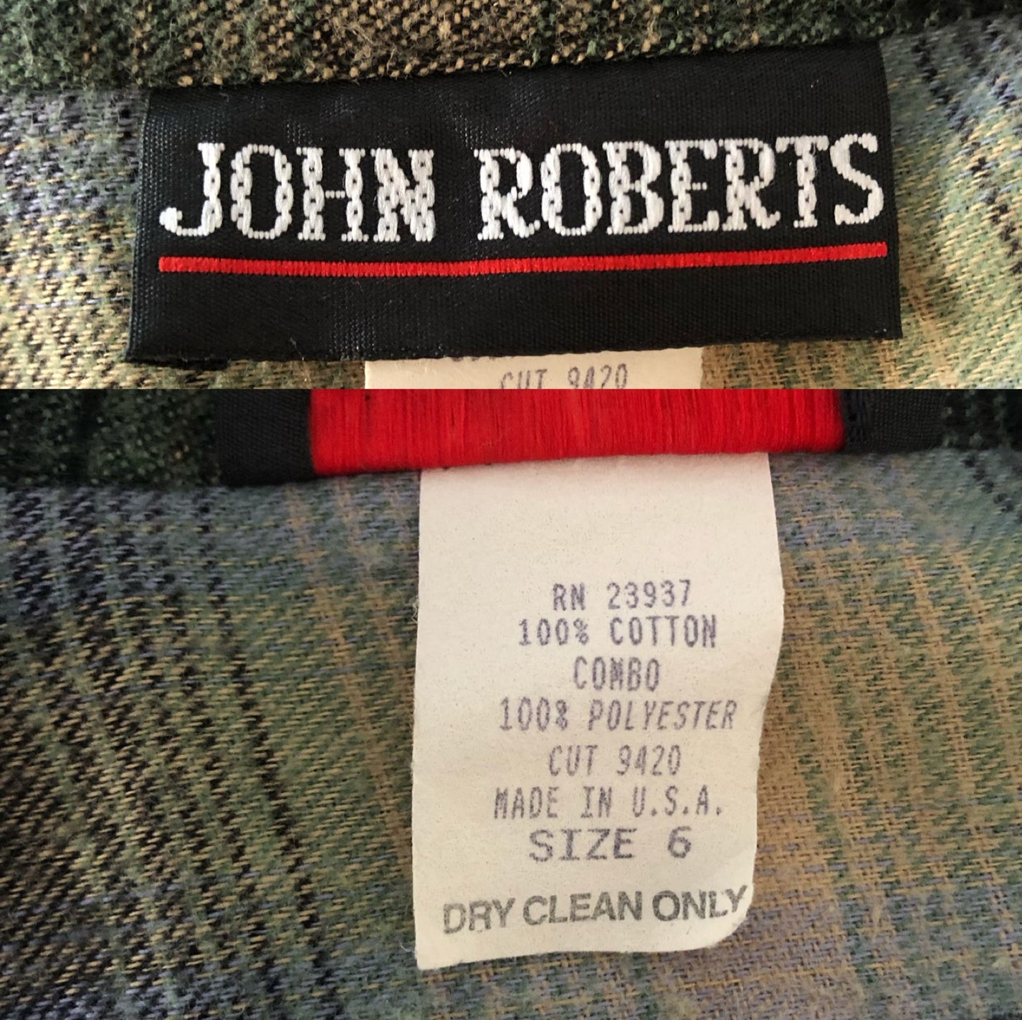 80’s John Roberts Flannel Velvet Mix Maxi Shirt Dress (M/L)