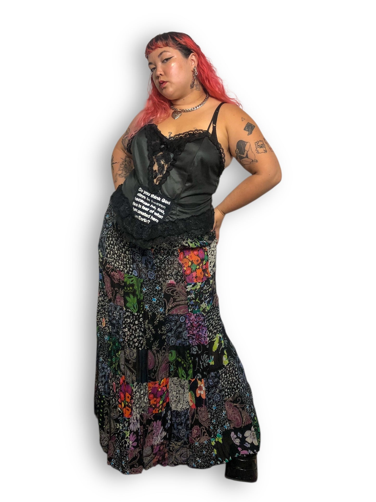 90’s Ruby ‘n’ Style Patchwork Floral Paisley Maxi Skirt (XL/2X)