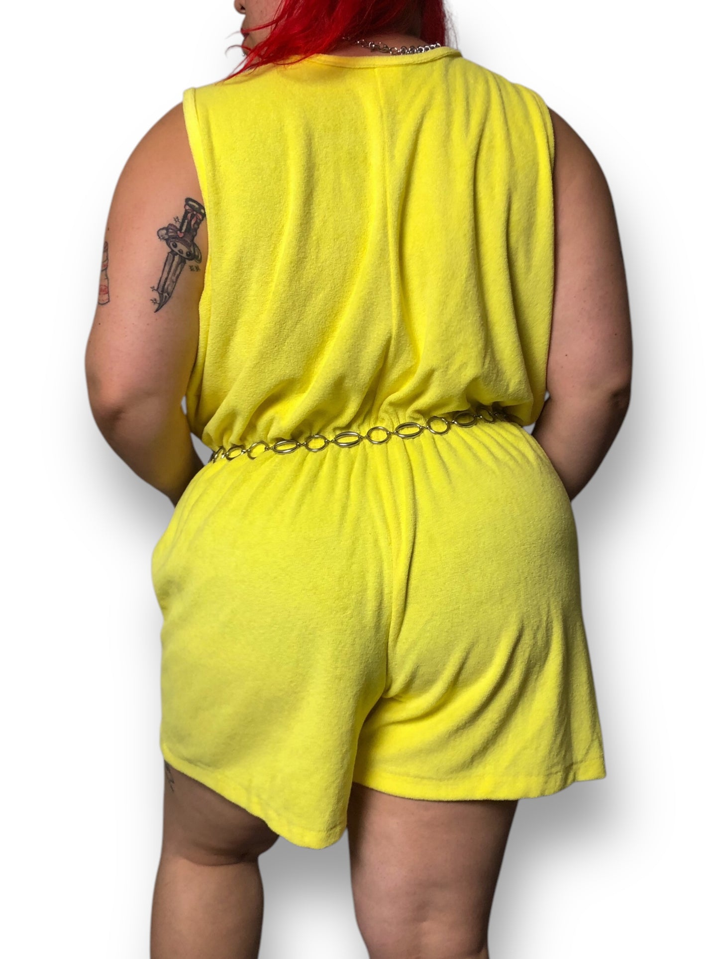 80’s Linda Yellow Terrycloth Romper (3X)