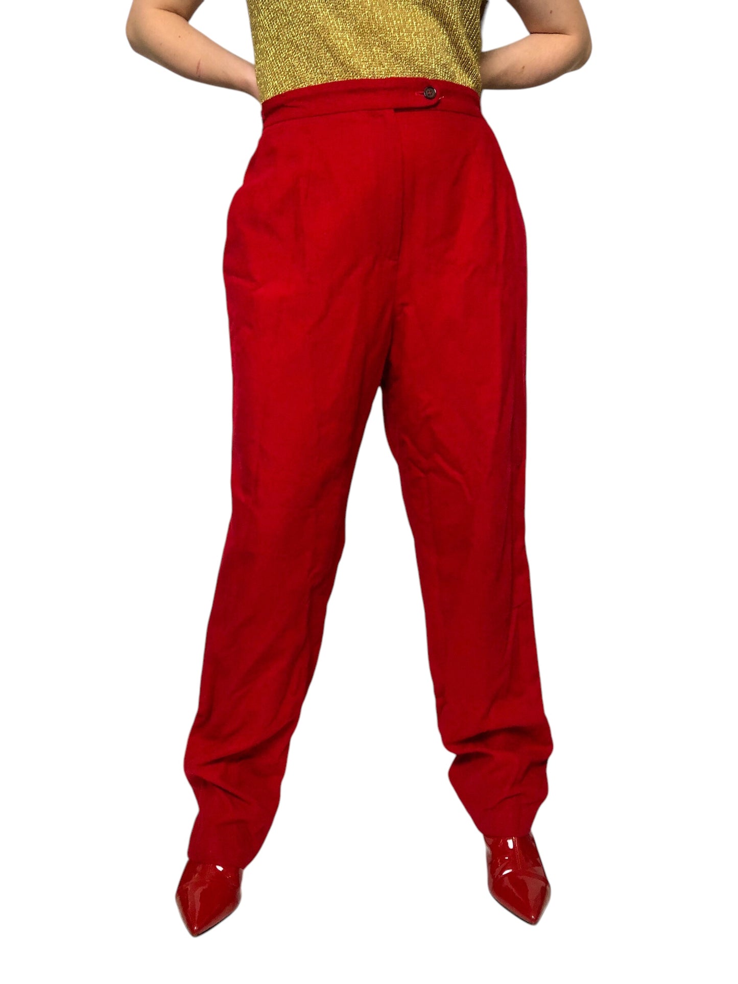 80’s Harvé Benard by Benard Holtzman Red High Waisted Pants (L)