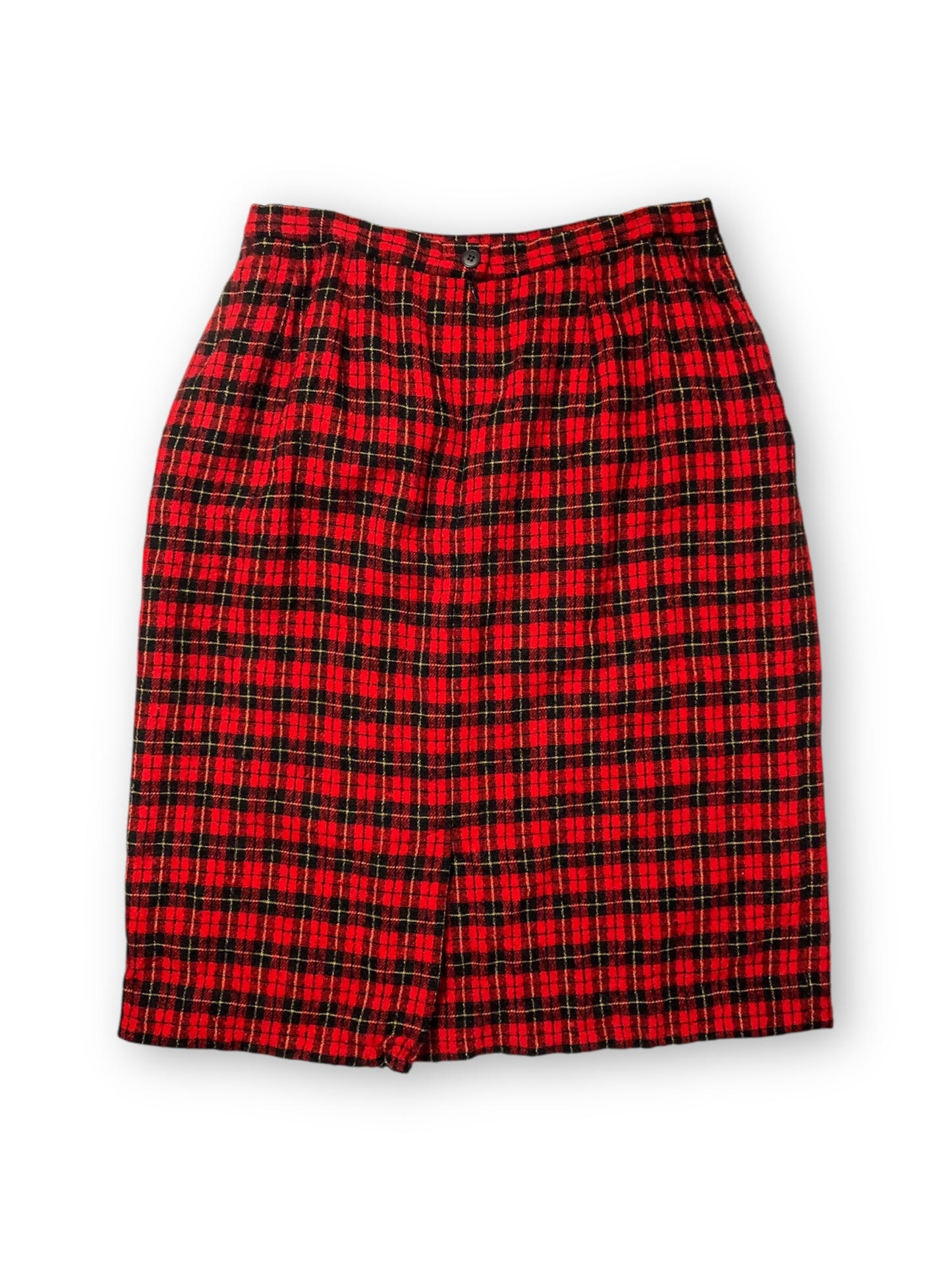 90’s Pendleton Red Tartan Plaid Pencil Skirt (L)