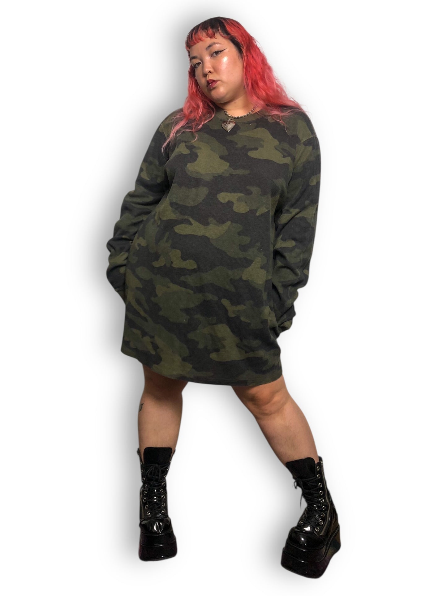 Y2K/Modern KingSize Camo Thermal Long Sleeve Shirt (3X)