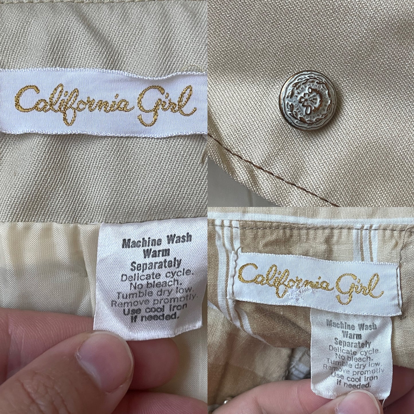 70’s/80’s California Girl Khaki 2-Piece Set (L)