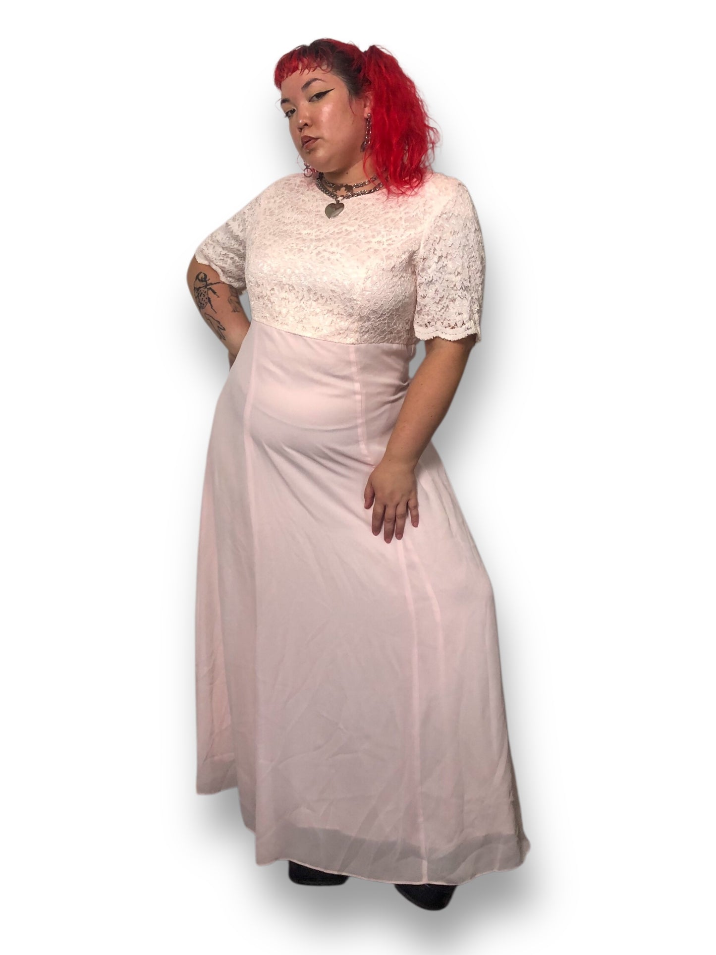 80’s Lanz of Salzburg Baby Pink Gown (2X)