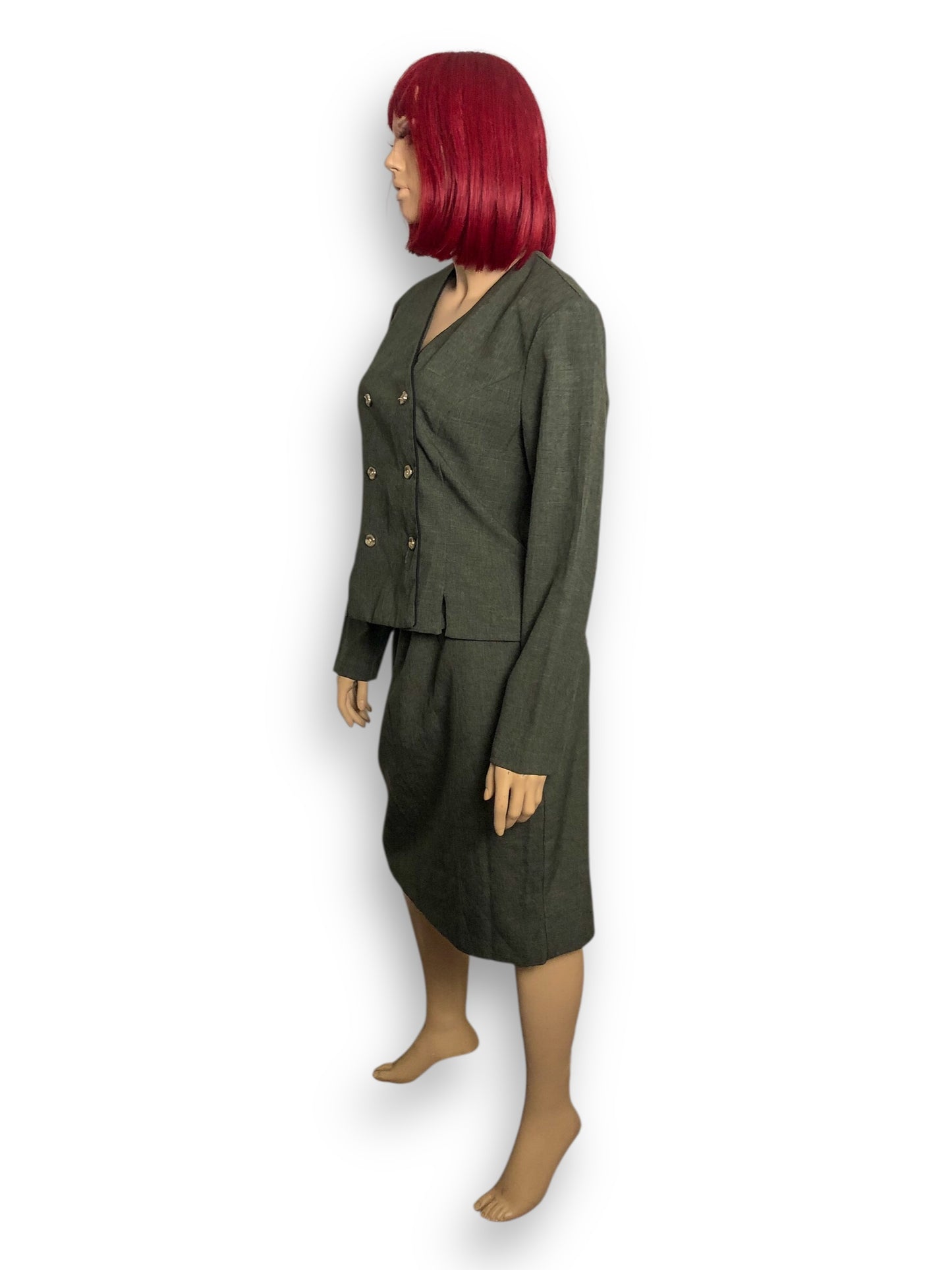 90’s Olivia Rose Olive Green Skirt Suit (L)